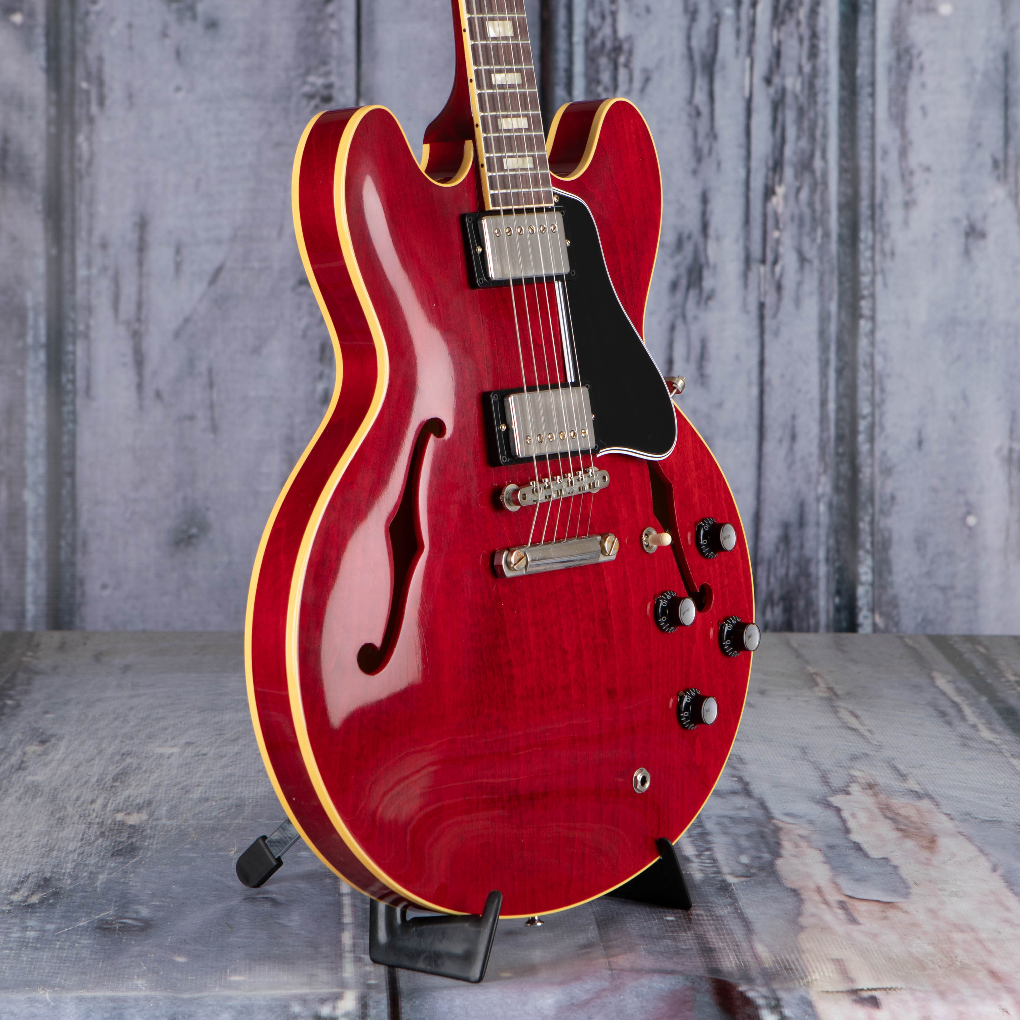 Gibson Custom Shop 1964 ES-335 Reissue Murphy Lab Ultra Light Aged Semi-Hollowbody Electric Guitar, Sixties Cherry, angle