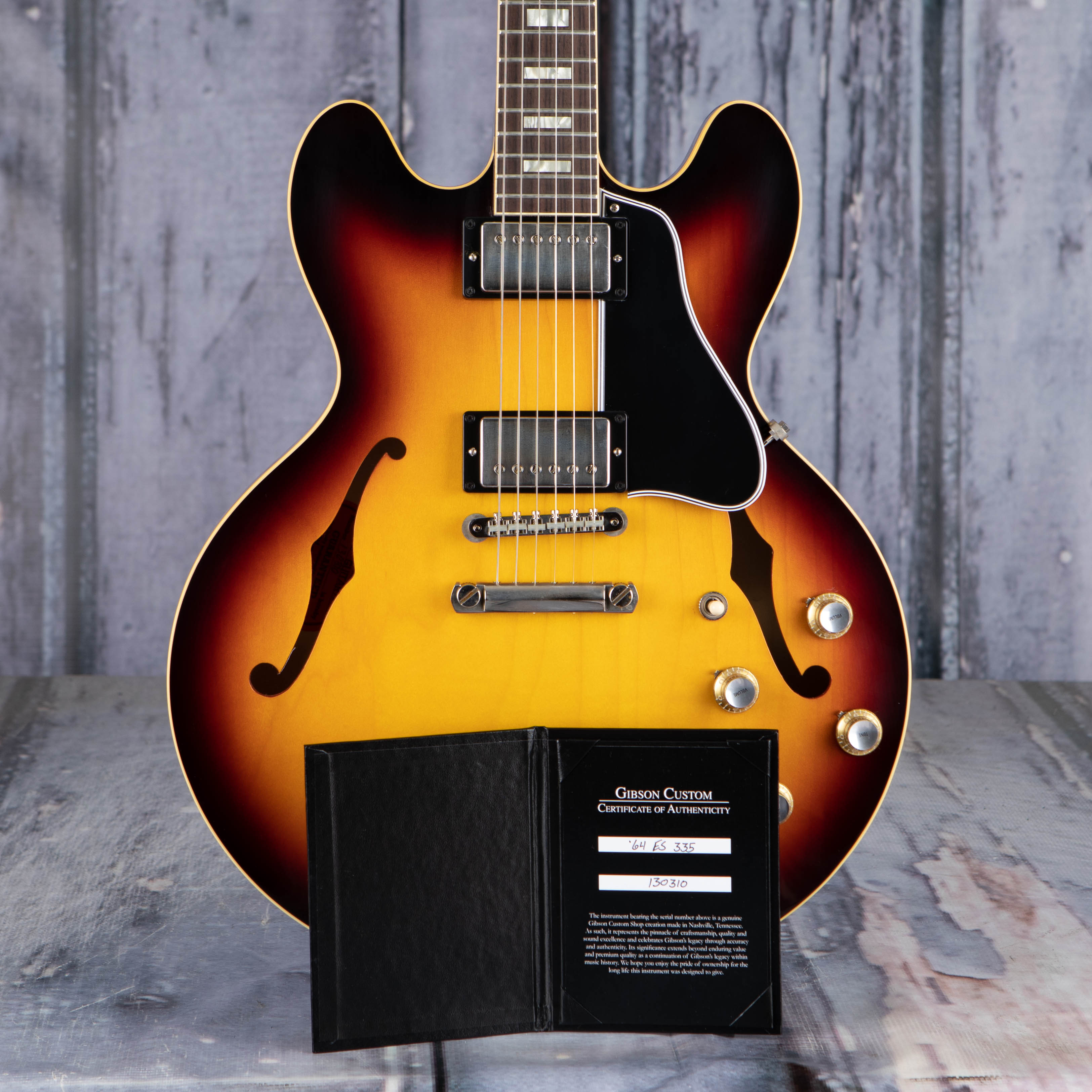 Gibson Custom Shop 1964 ES-335 Reissue Semi-Hollowbody Guitar, Vintage Burst, coa