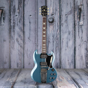 Gibson Custom Shop 1964 SG Standard W/ Maestro Vibrola Murphy Lab Ultra Light Aged Electric Guitar, Pelham Blue, front