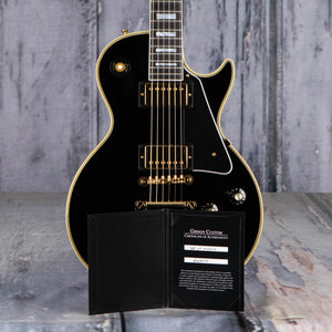 Gibson Custom Shop 1968 Les Paul Custom Reissue VOS Electric Guitar, Ebony, coa
