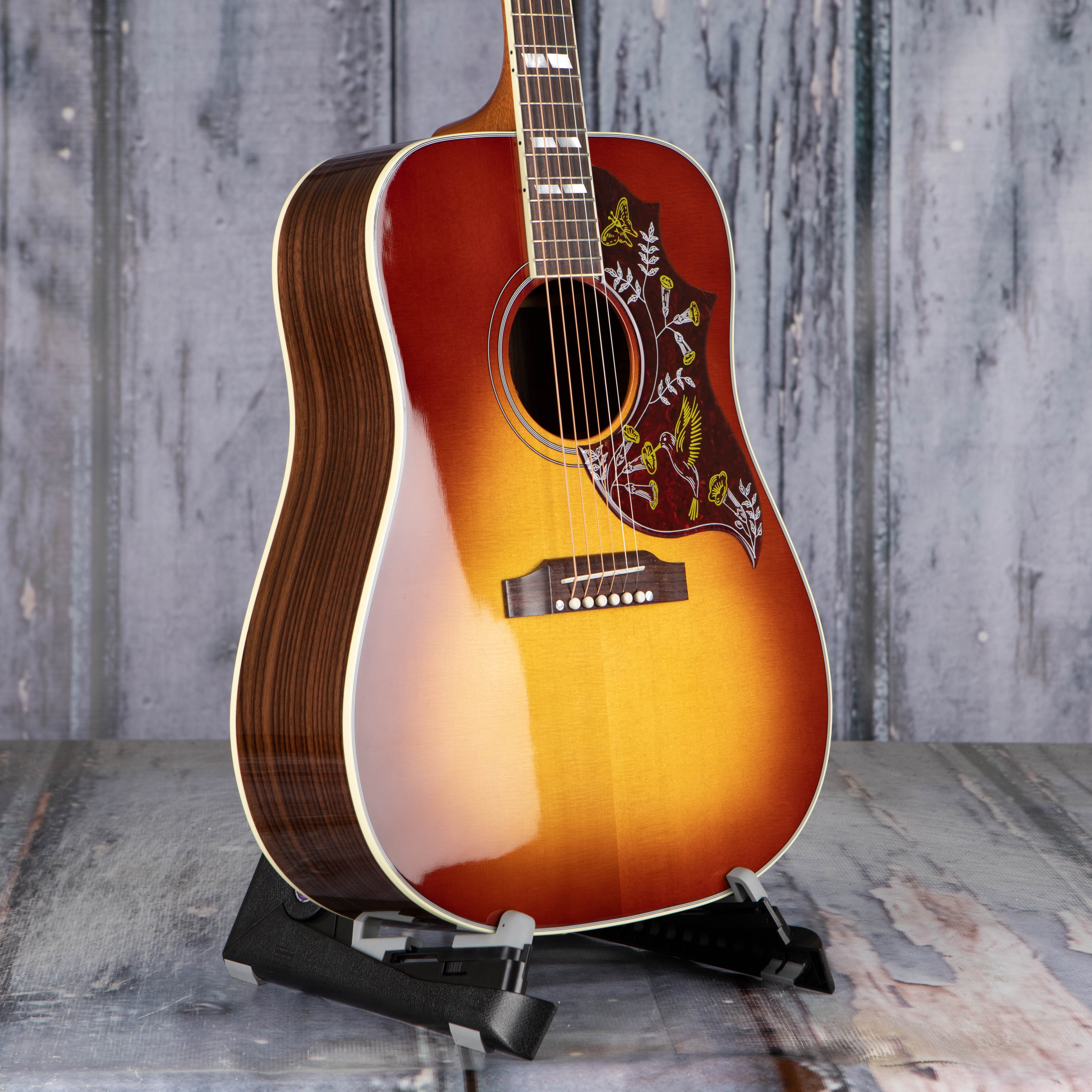Gibson Hummingbird Standard Rosewood Acoustic/Electric Guitar, Rosewood Burst, angle