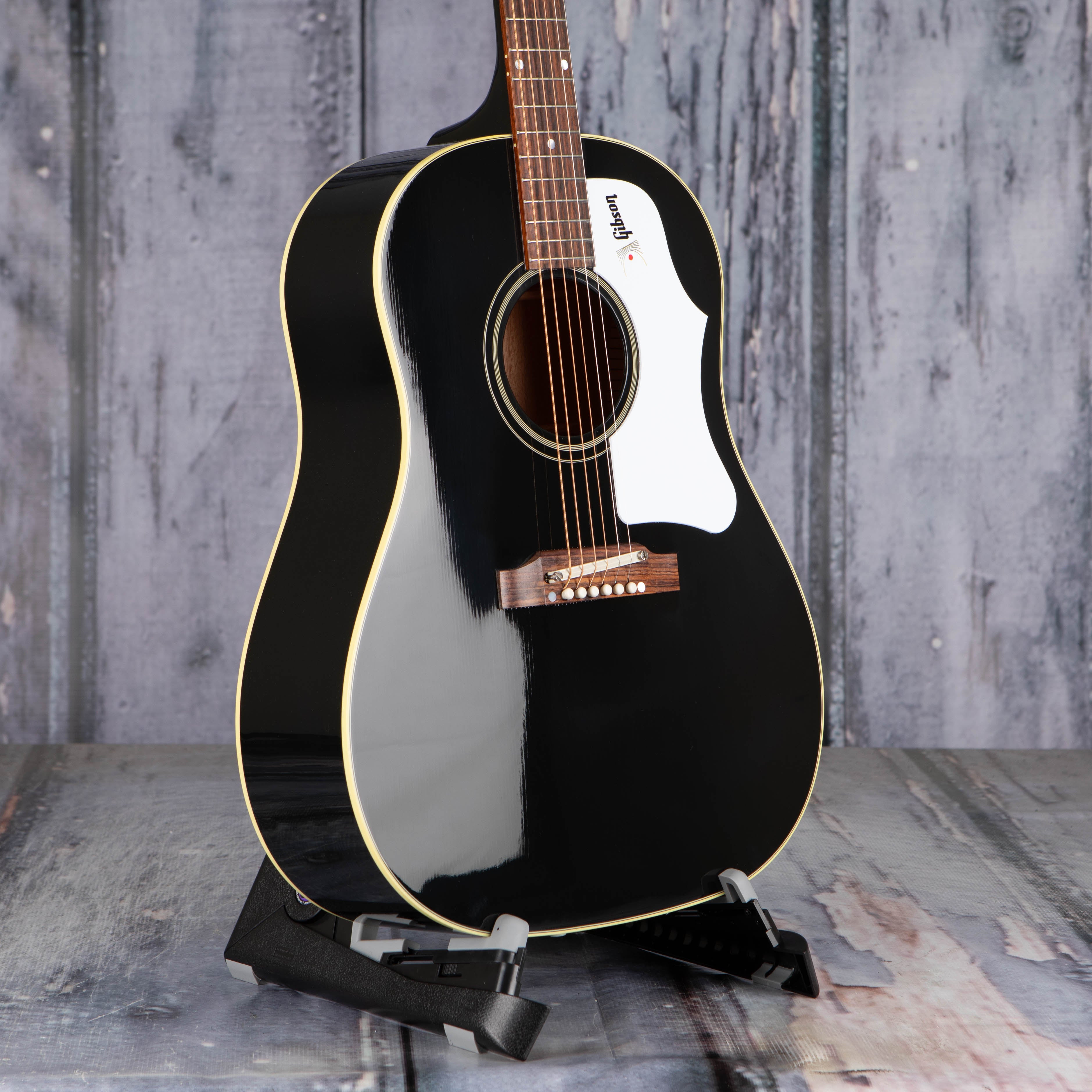 Gibson Montana 60s J-45 Original Acoustic Guitar, Ebony, angle