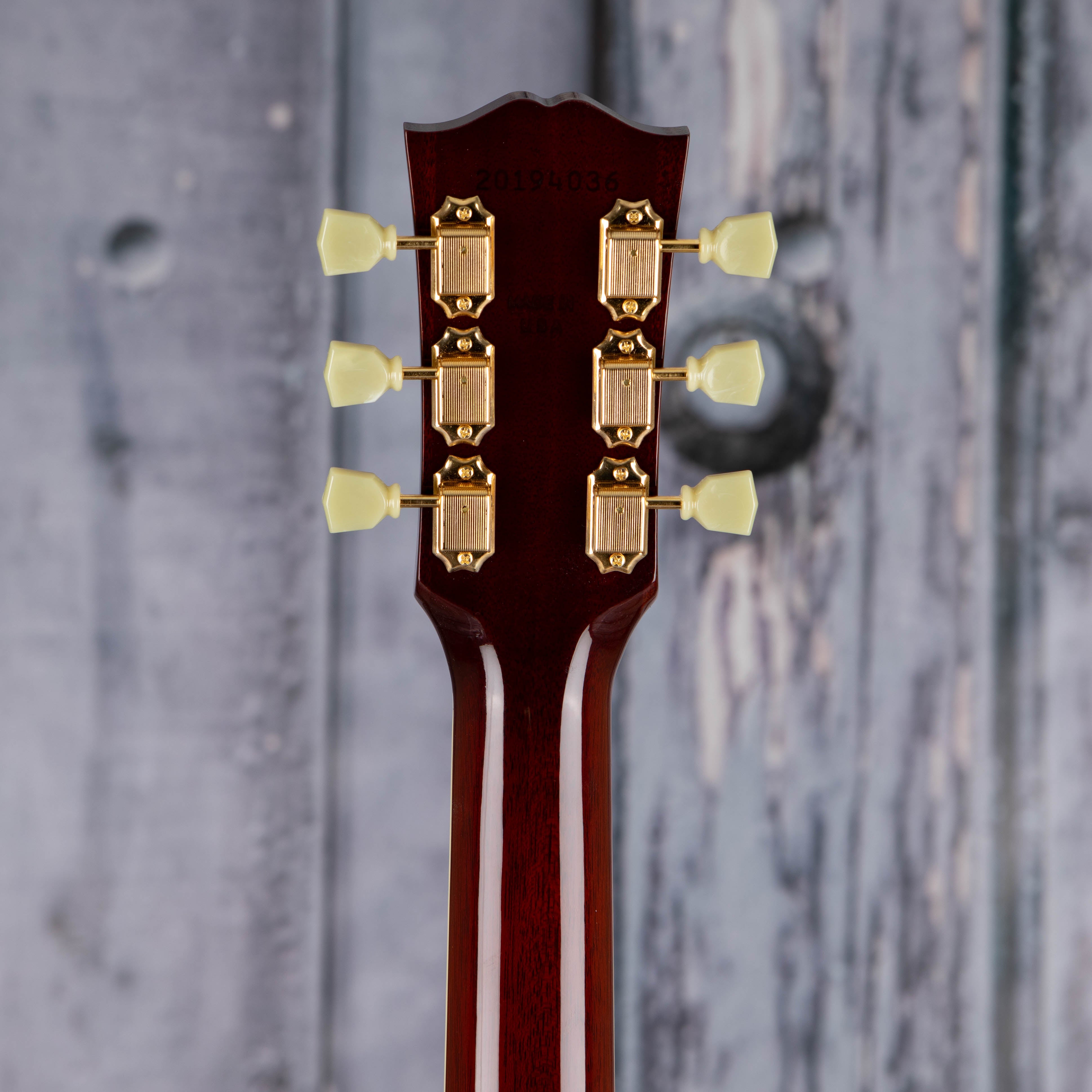 Gibson Montana Hummingbird Original Acoustic/Electric Guitar, Antique Natural, back headstock