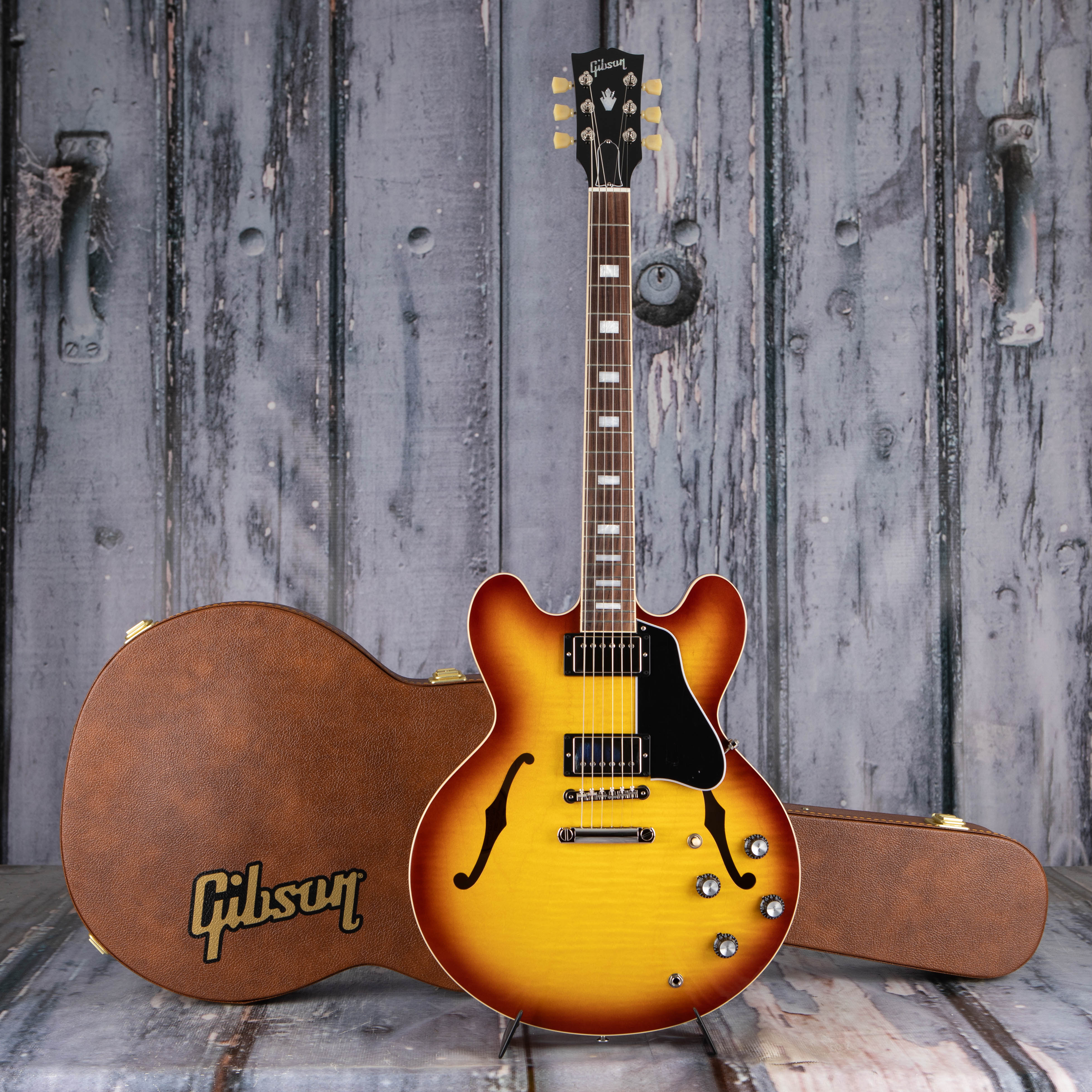 Gibson USA ES-335 Figured Semi-Hollowbody Guitar, Iced Tea, case
