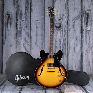 Gibson USA ES-335 Satin Semi-Hollowbody Guitar, Satin Vintage Sunburst, case