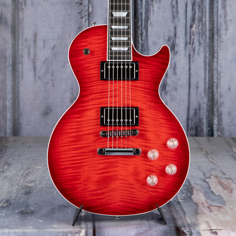 Gibson USA Les Paul Modern Electric Guitar, Figured Cherry Burst, front closeup