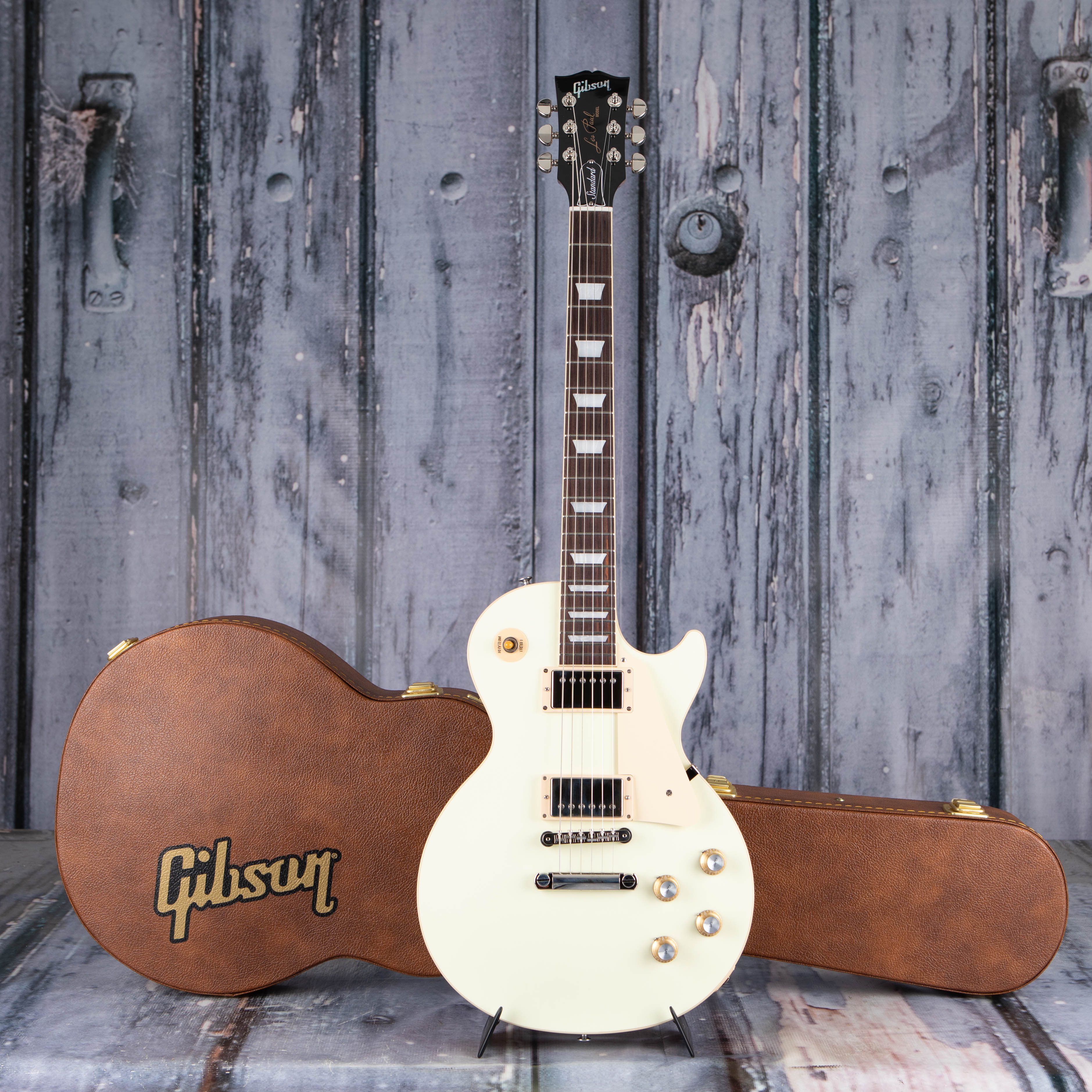 Gibson USA Les Paul Standard 60s Plain Top Electric Guitar, Classic White, case
