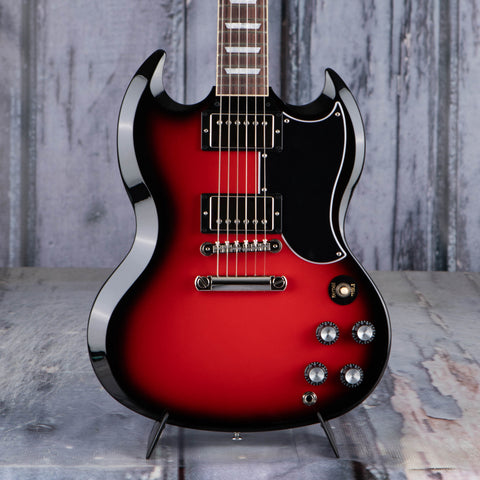 Gibson USA SG Standard '61 Electric Guitar, Cardinal Red Burst, front closeup