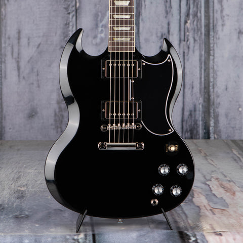 Gibson USA SG Standard '61 Electric Guitar, Ebony, front closeup