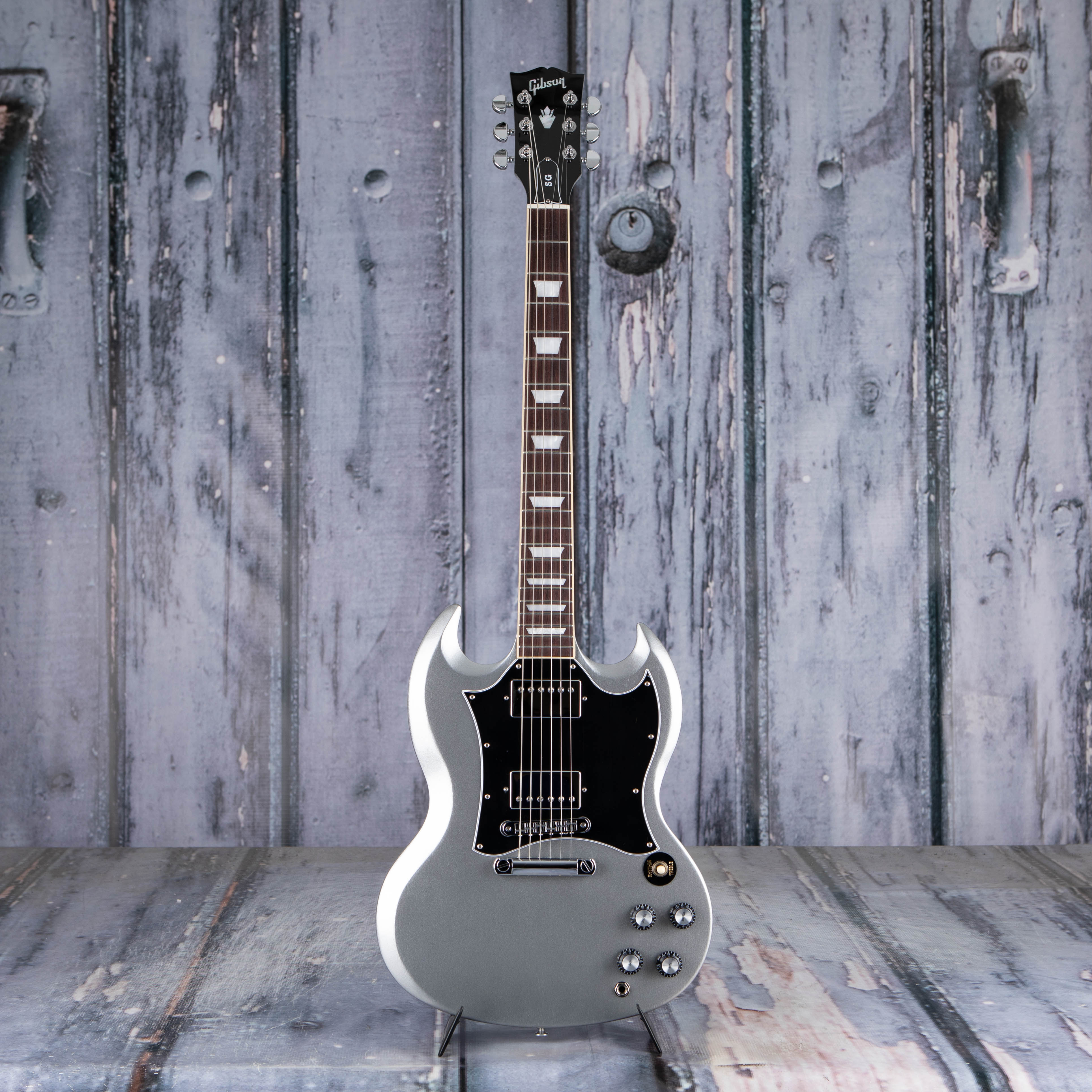 Gibson USA SG Standard Electric Guitar, Silver Metallic, front