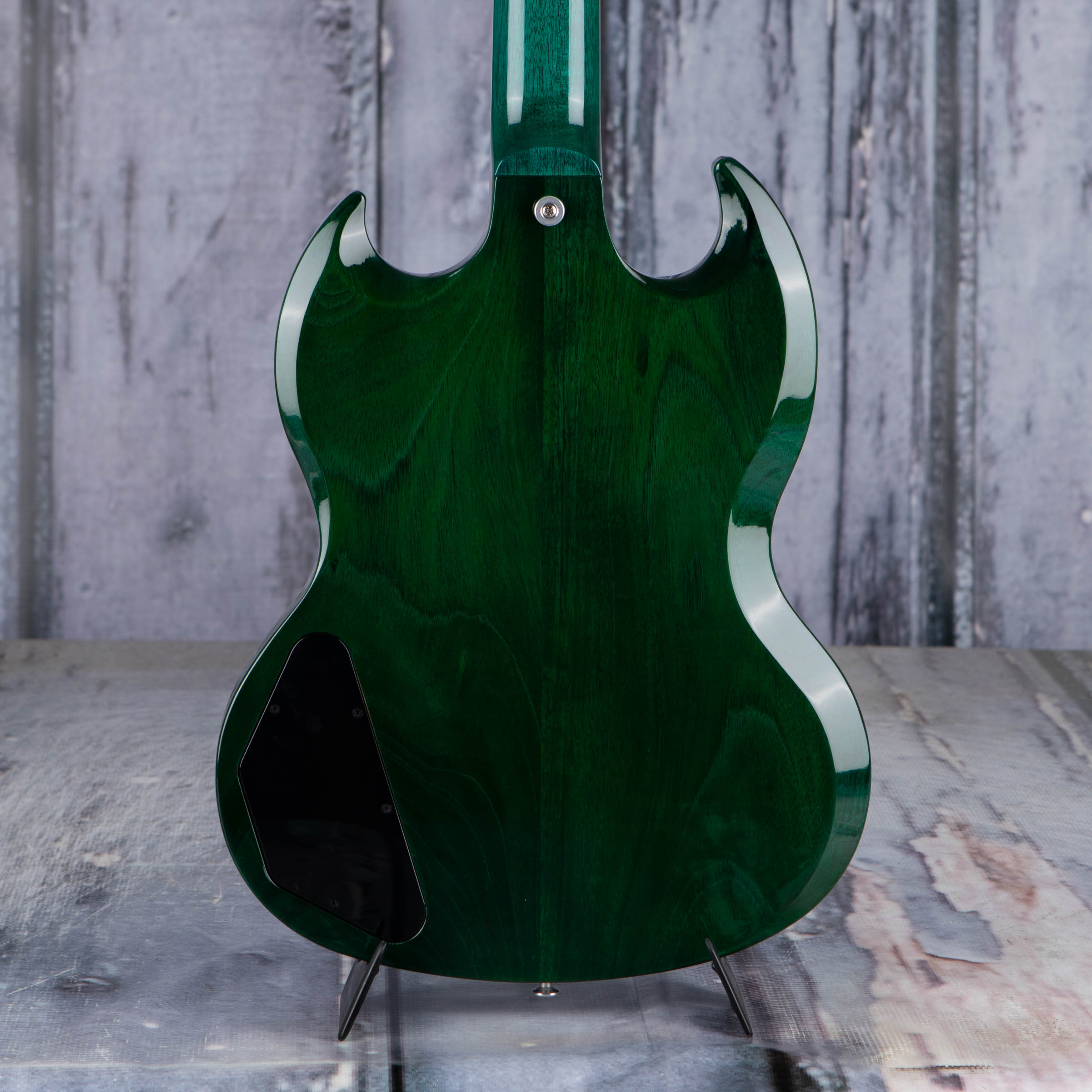 Gibson USA SG Standard Electric Guitar, Translucent Teal, back closeup