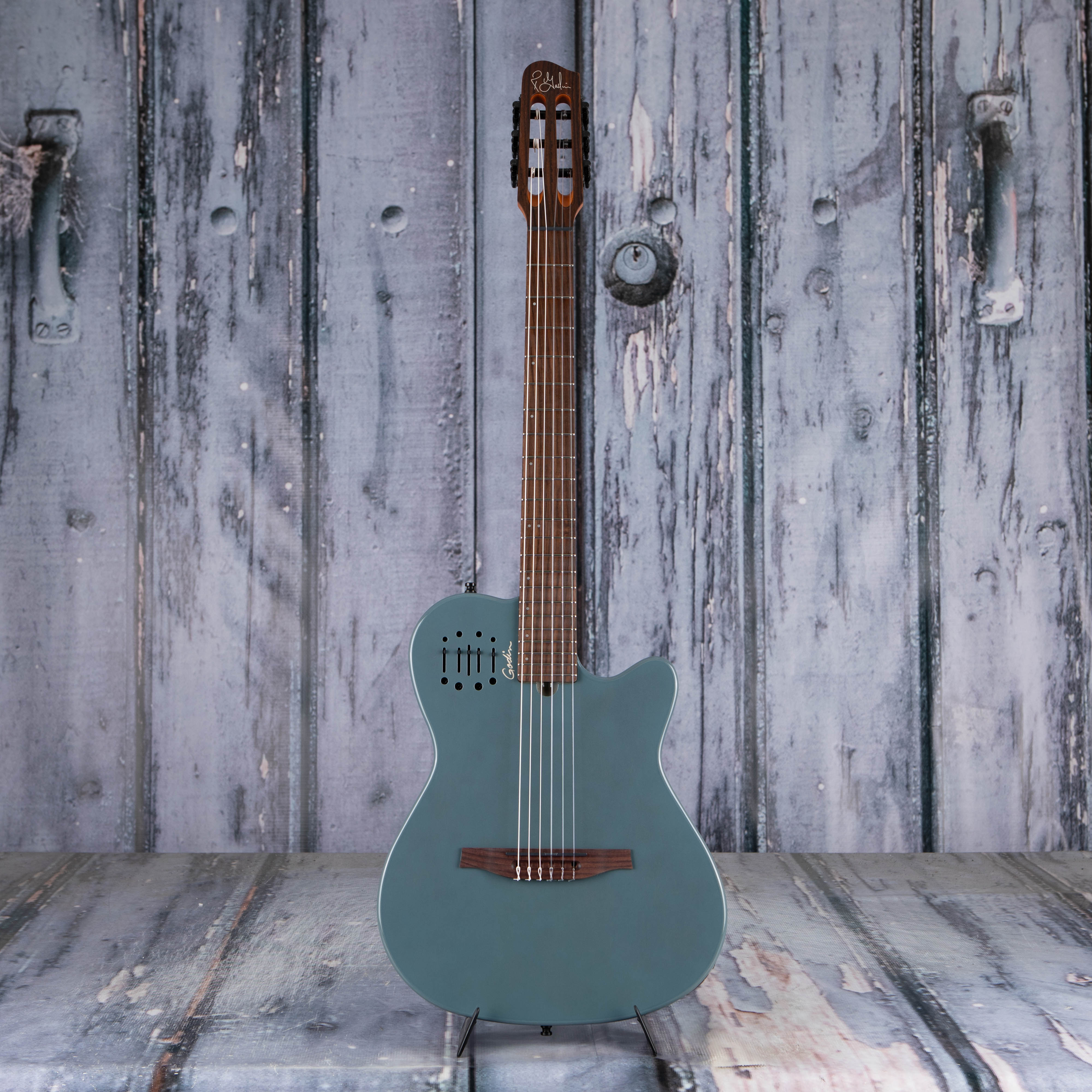 Godin Multiac Mundial Nylon Acoustic/Electric Guitar, Arctik Blue, front