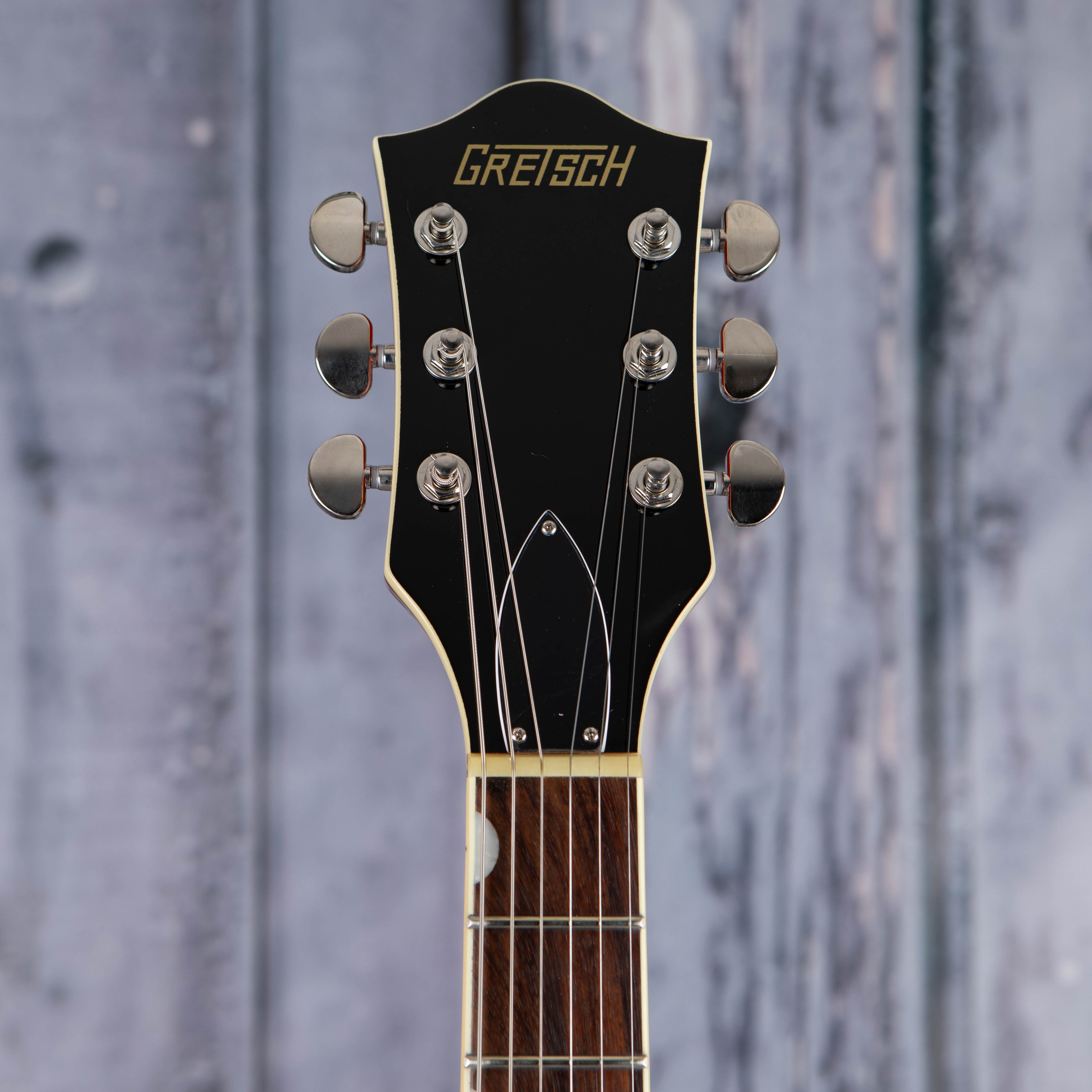Gretsch G2622 Streamliner Center Block Double-Cut W/ V-Stoptail Semi-Hollowbody Guitar, Fireburst, front headstock
