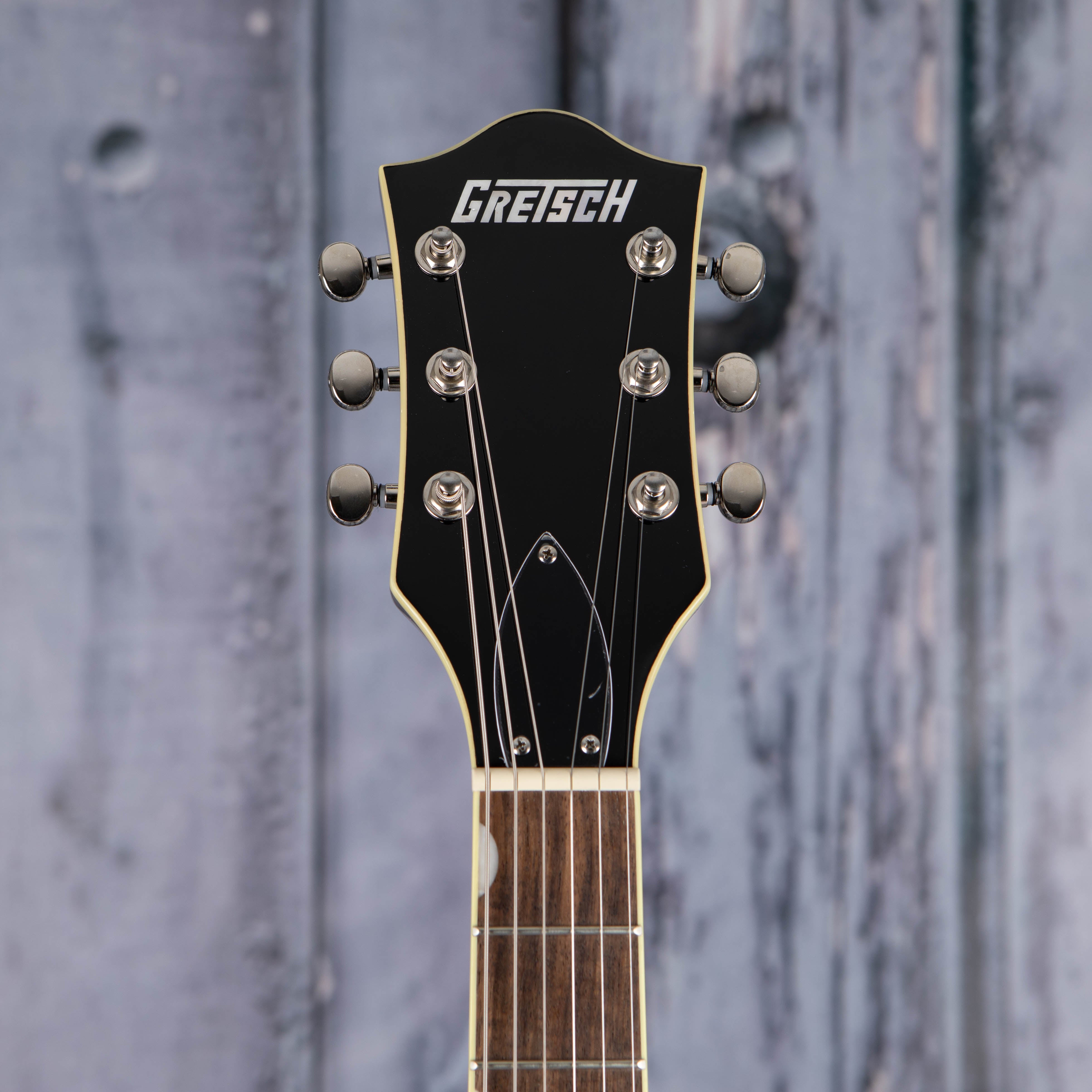 Gretsch G5655T-QM Electromatic Center Block Jr. Single-Cut Quilted Maple With Bigsy Semi-Hollowbody Guitar, Hudson Sky, front headstock