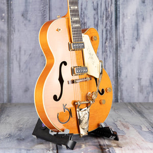 Gretsch G6120-55 Vintage Select Edition '55 Chet Atkins Hollowbody W/ Bigsby Electric Guitar, Vintage Orange Stain Lacquer, angle