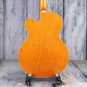 Gretsch G6120-55 Vintage Select Edition '55 Chet Atkins Hollowbody W/ Bigsby Electric Guitar, Vintage Orange Stain Lacquer, back closeup