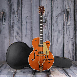 Gretsch G6120TG-DS Players Edition Nashville Hollow Body DS W/ String-Thru Bigsby And Gold Hardware Guitar, Roundup Orange, case