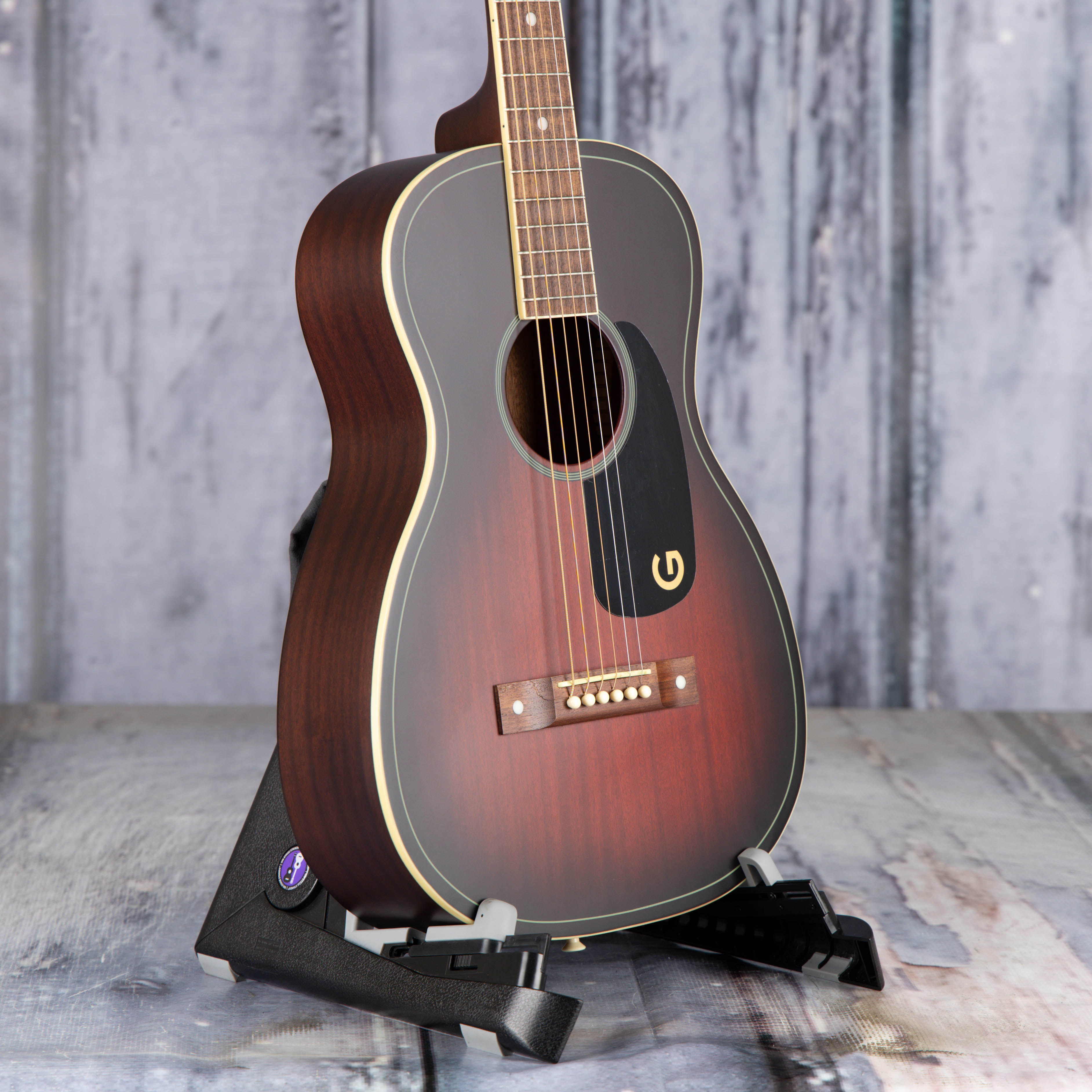 Gretsch Jim Dandy Dreadnought Acoustic Guitar, Deep Cherry Burst, angle