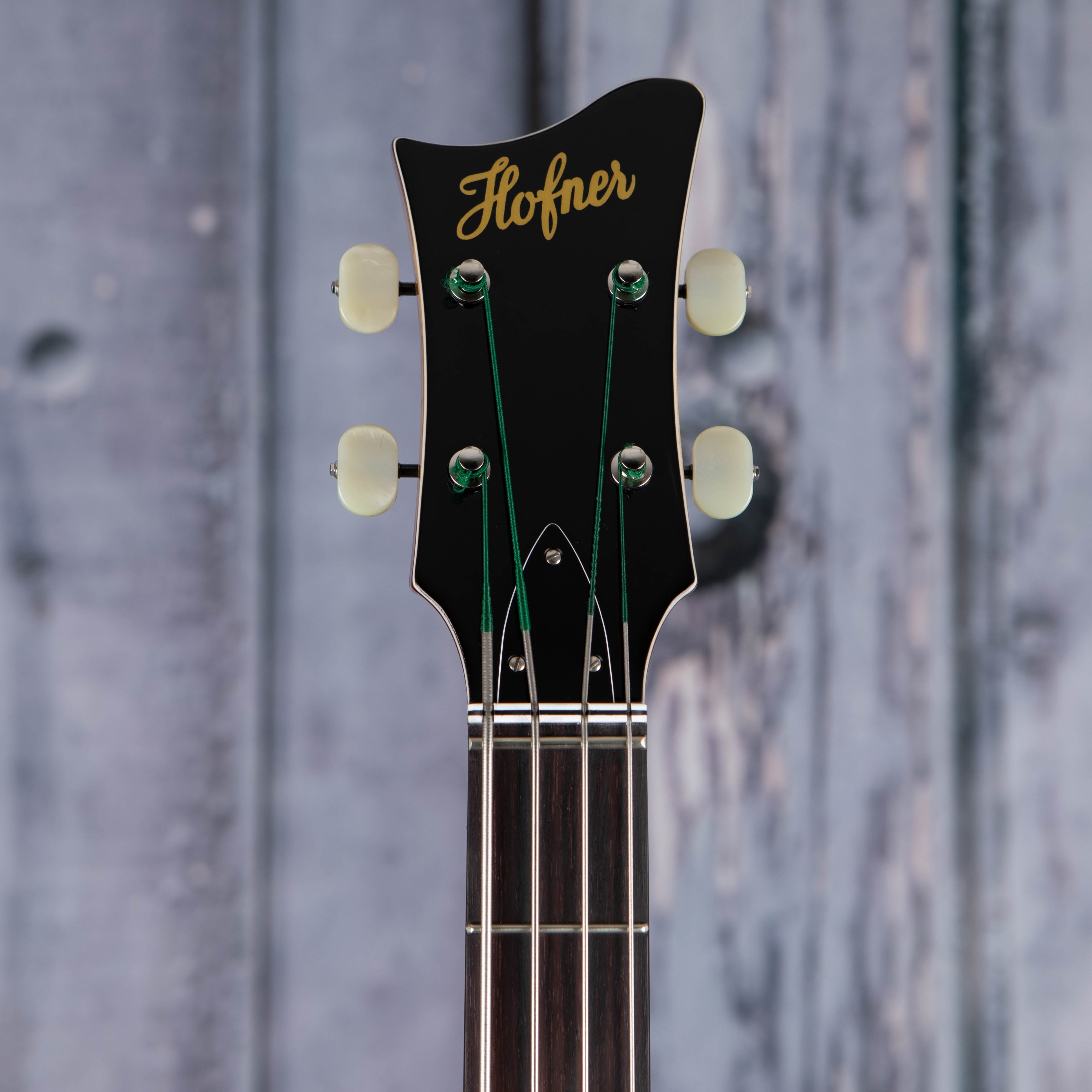 Höfner HOF-H500/1-62-O Limited Edition 1962 Reissue Violin Bass Guitar, Sunburst, front headstock