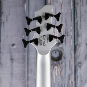 Ibanez BTB25TH6 25th Anniversary BTB Standard 6-String Electric Bass Guitar, Silver Blizzard Matte, back headstock