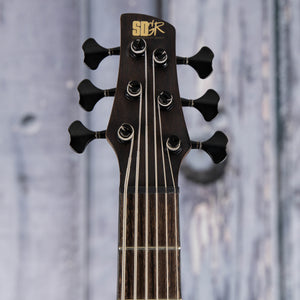Ibanez Premium SR1346B 6-String Electric Bass Guitar, Dual Shadow Burst Flat, front headstock