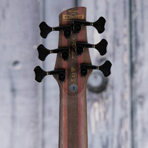 Ibanez Premium SR1346B 6-String Electric Bass Guitar, Dual Shadow Burst Flat, back headstock