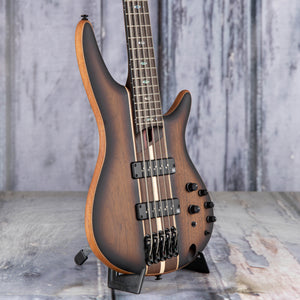 Ibanez Premium SR1355B 5-String Electric Bass Guitar, Dual Mocha Burst Flat, angle