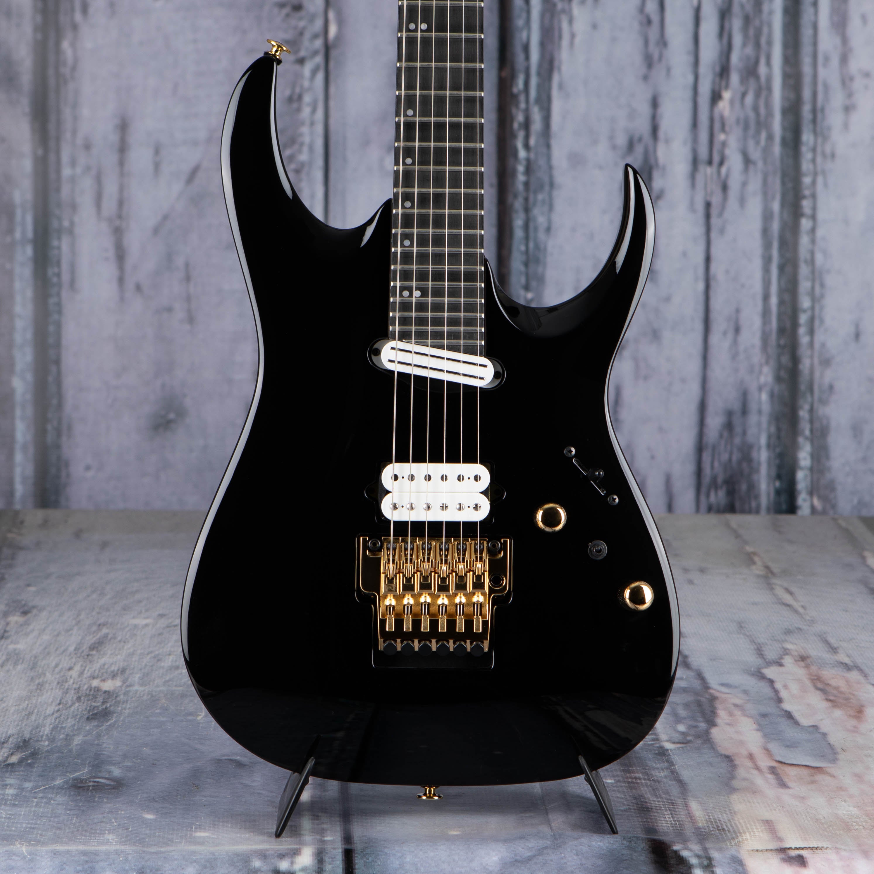 Ibanez Prestige RGA622XH Electric Guitar, Black, front closeup