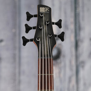 Ibanez SR605E 5-String Electric Bass Guitar, Black Stained Burst, front headstock