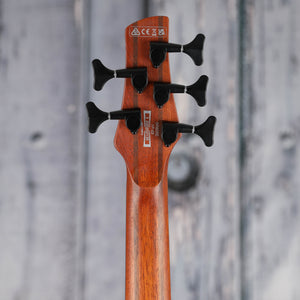 Ibanez SR605E 5-String Electric Bass Guitar, Black Stained Burst, back headstock