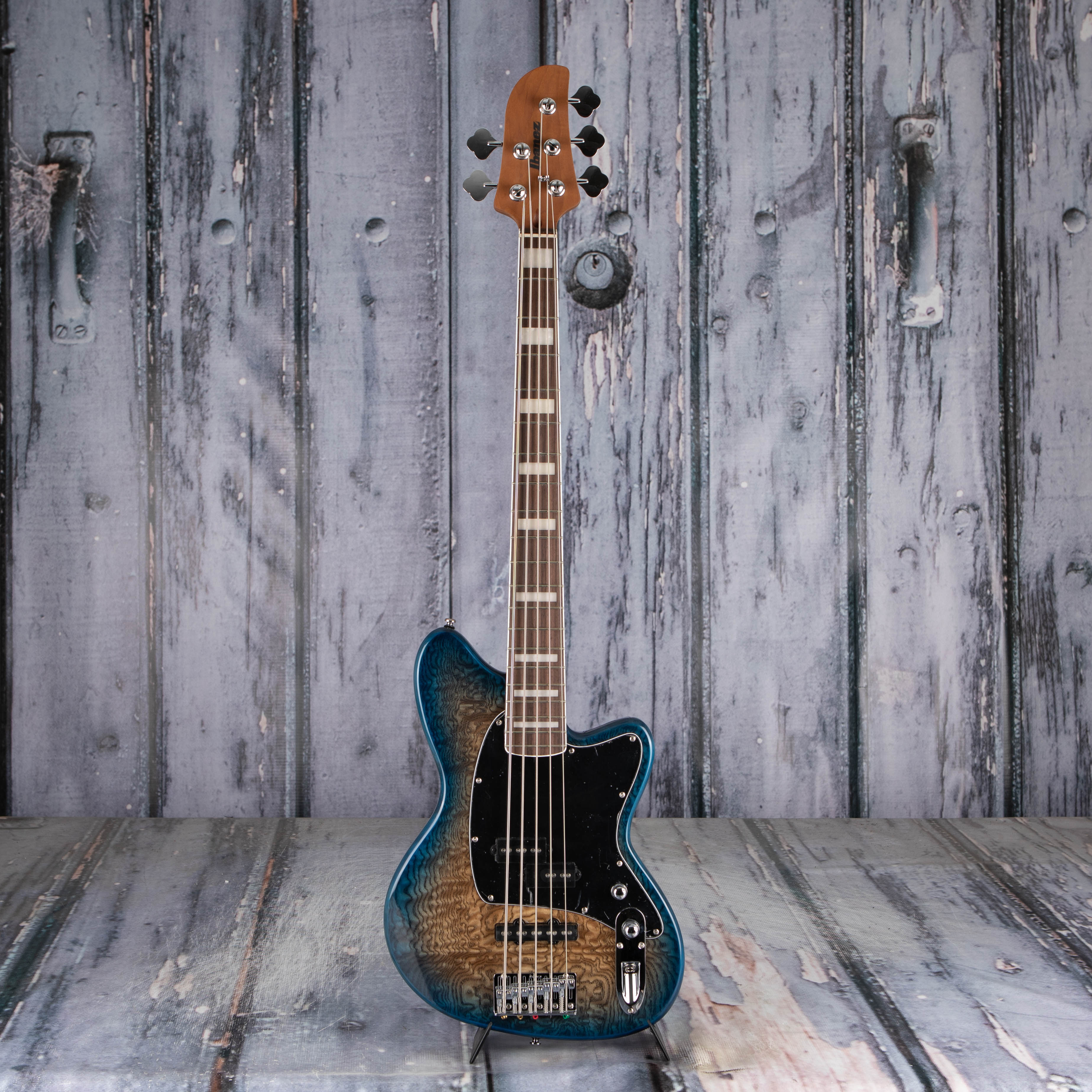 Ibanez Talman TMB405TA 5-String Electric Bass Guitar, Cosmic Blue Starburst, front