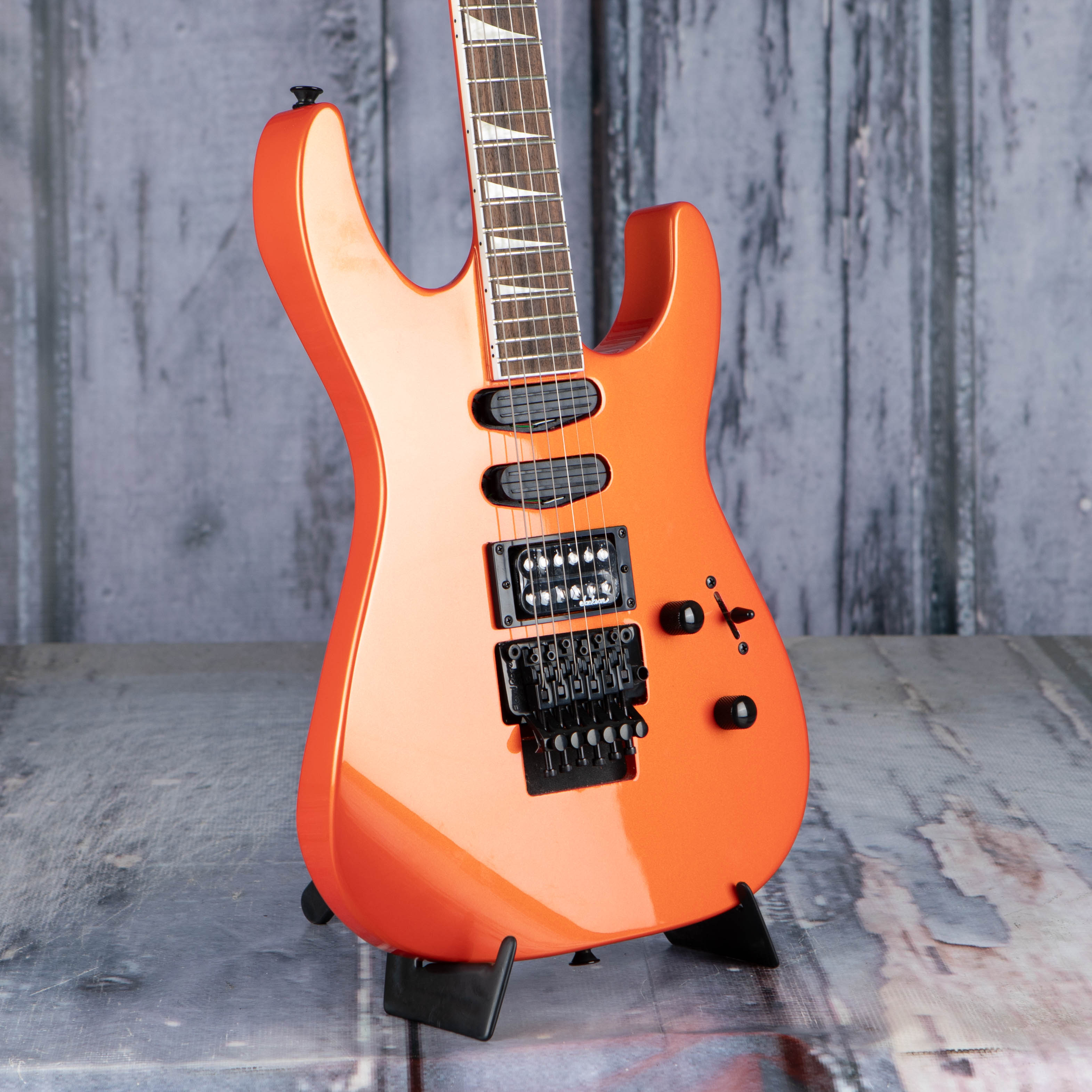 Jackson X Series Soloist SL3X DX Electric Guitar, Lambo Orange, angle