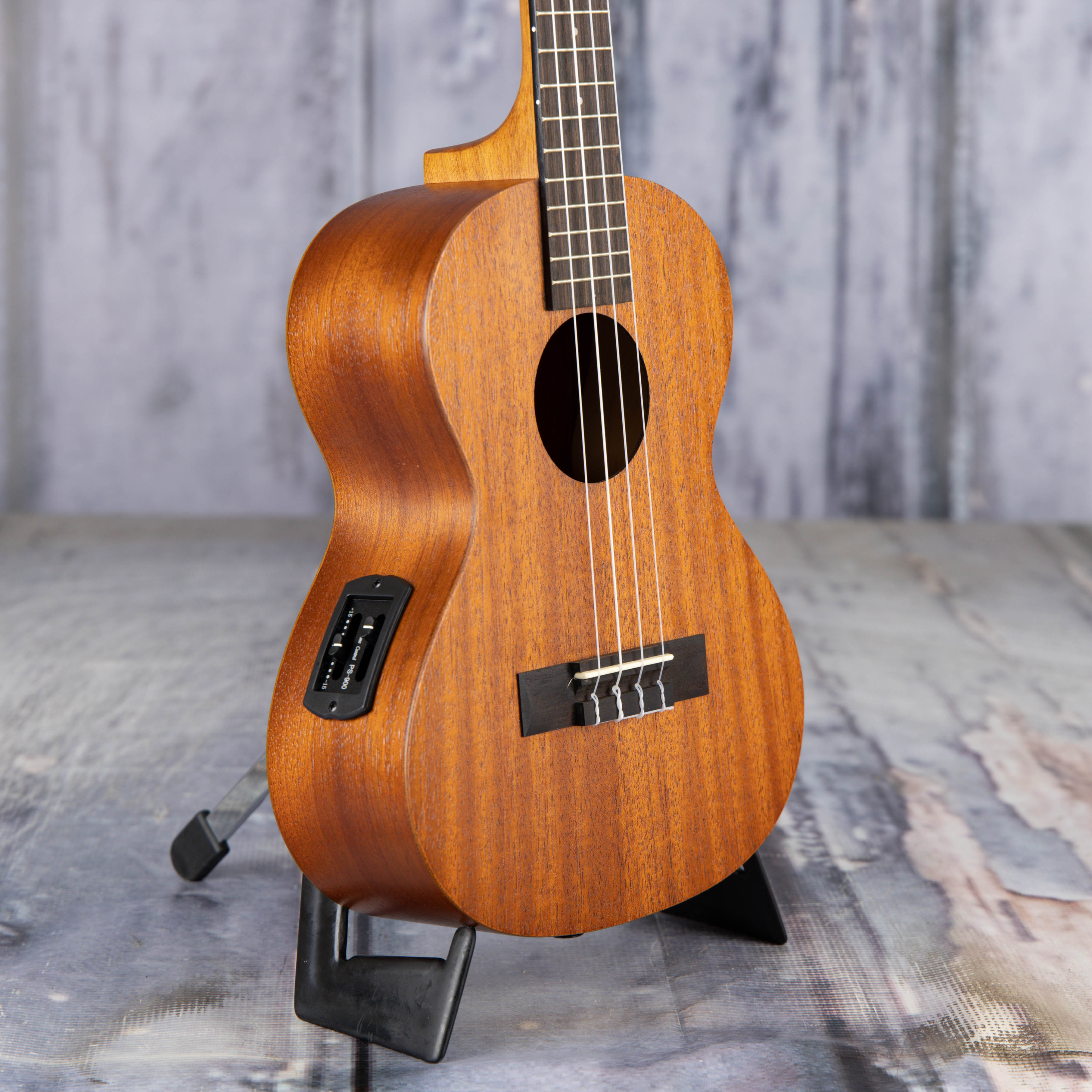 Kala MK-TE Makala Tenor Acoustic/Electric Ukulele, Natural, angle