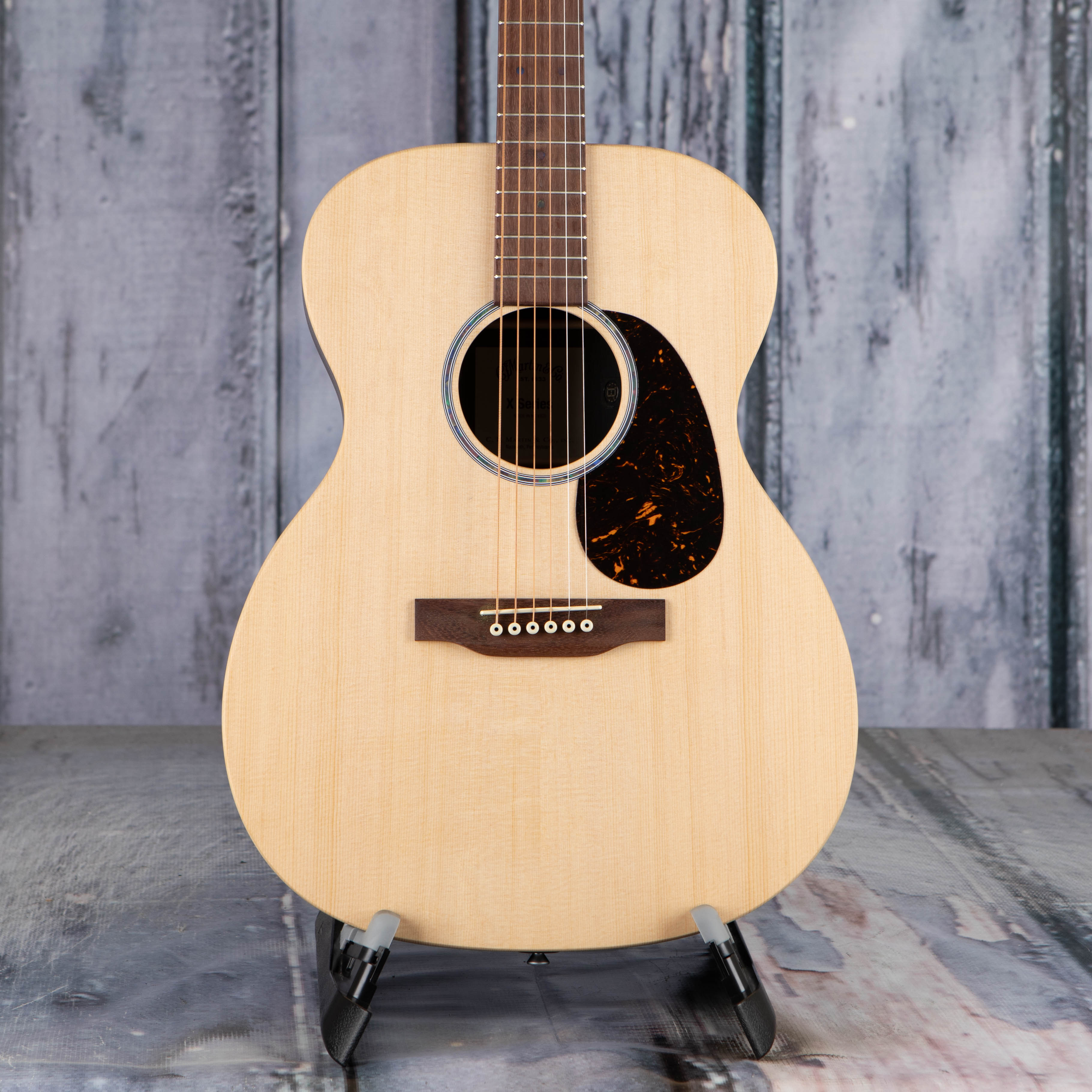 Martin 000-X2E Brazilian Acoustic/Electric Guitar, Natural, front closeup