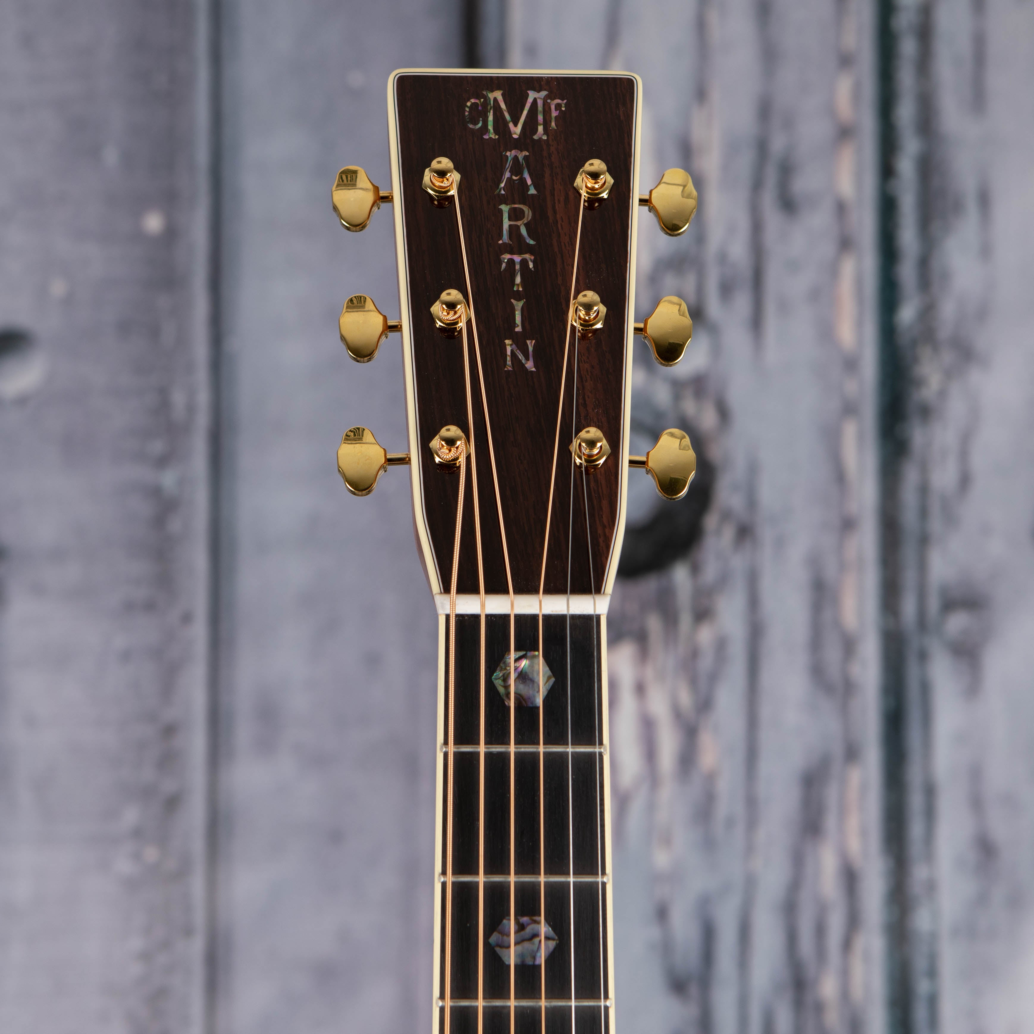 Martin D-41 Acoustic Guitar, Natural, front headstock