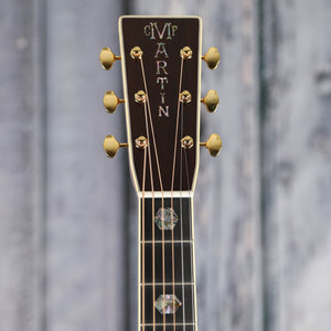 Martin D-45 Acoustic Guitar, Natural, front headstock