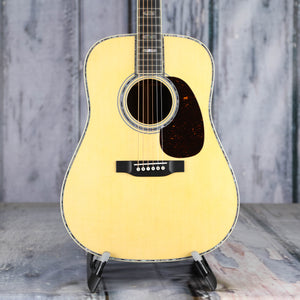 Martin D-45 Acoustic Guitar, Natural, front closeup