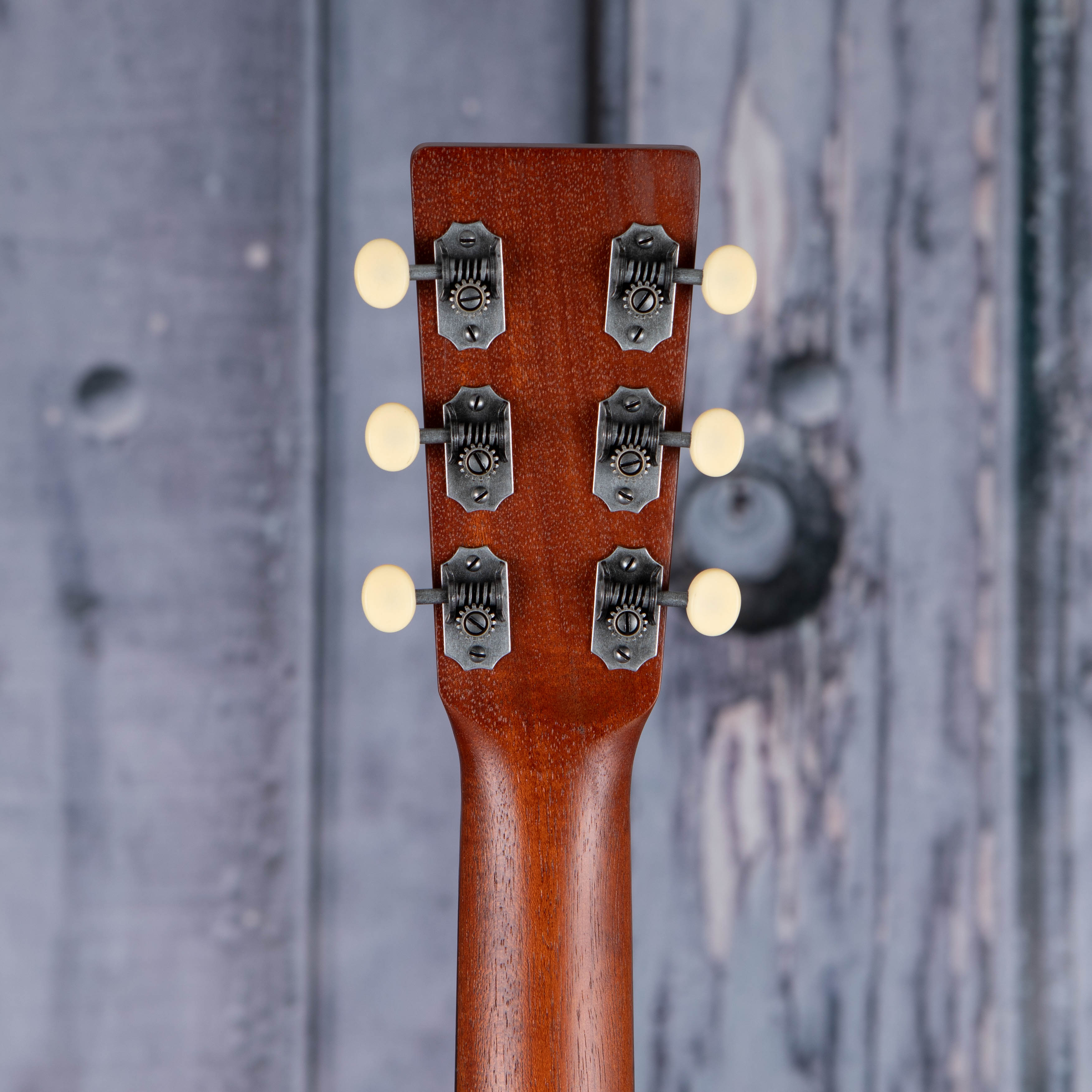 Martin DSS-17 Acoustic Guitar, Whiskey Sunset, back headstock