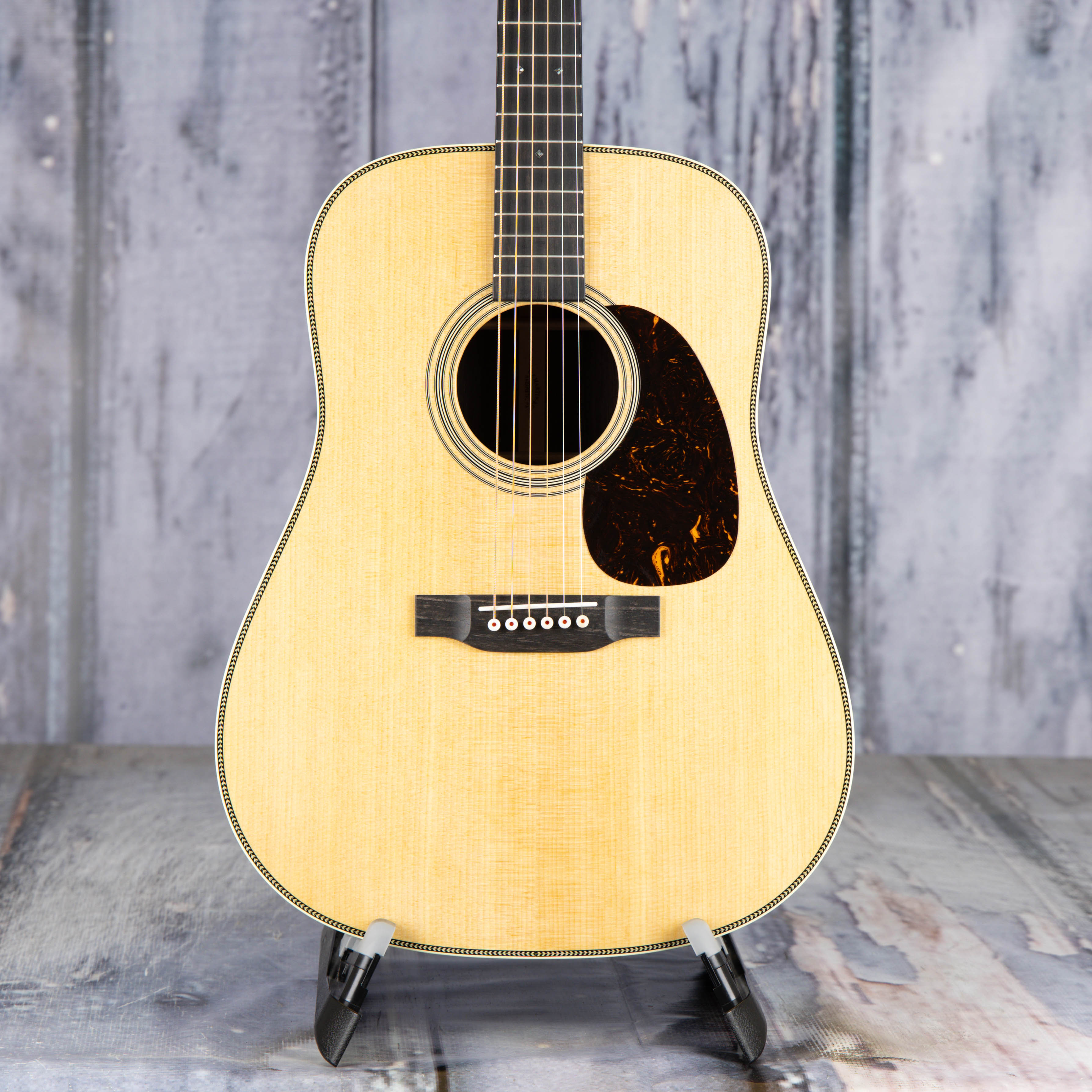 Martin HD-28 Acoustic Guitar, Natural, front closeup