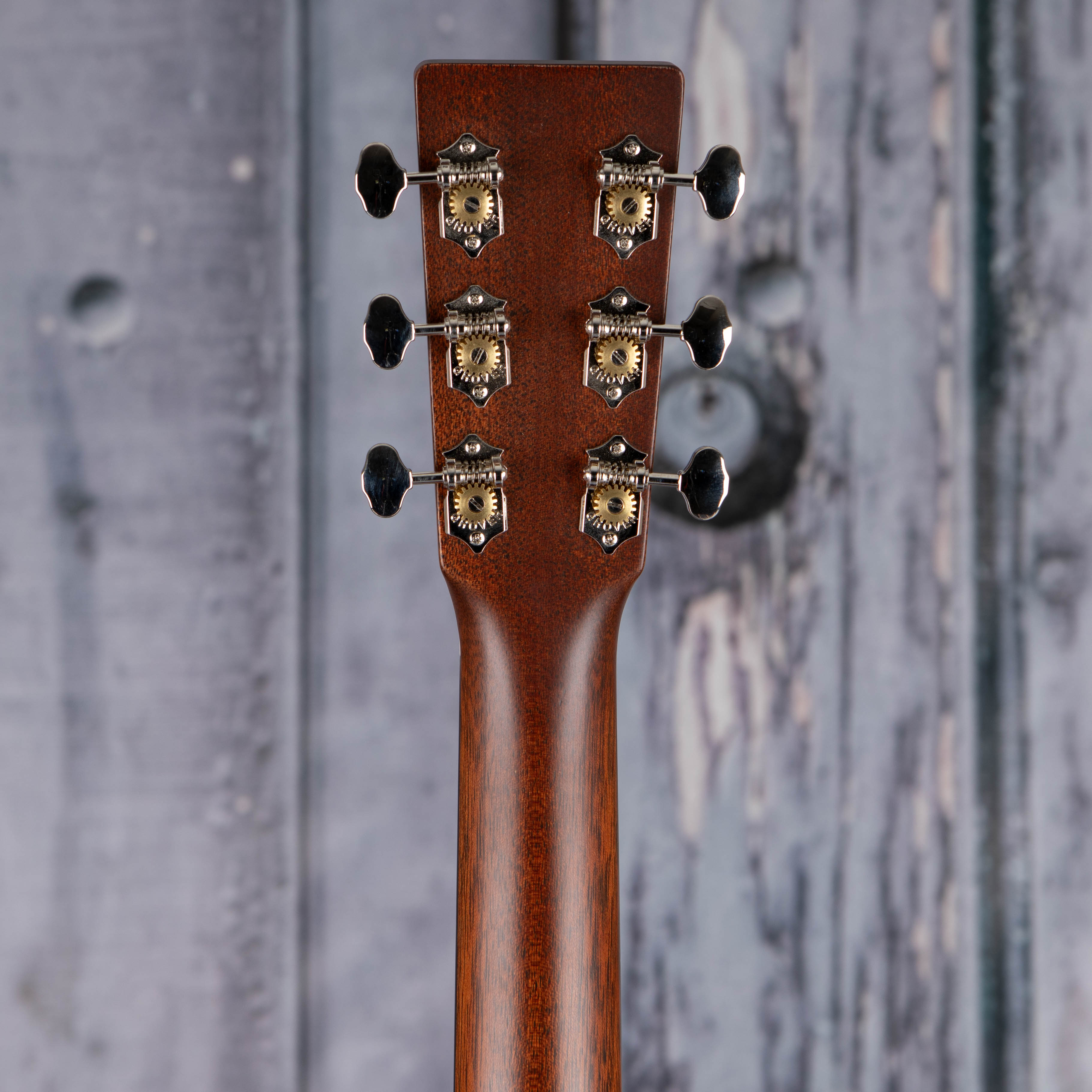 Martin OM-21 Standard Series Acoustic Guitar, Sunburst, back headstock