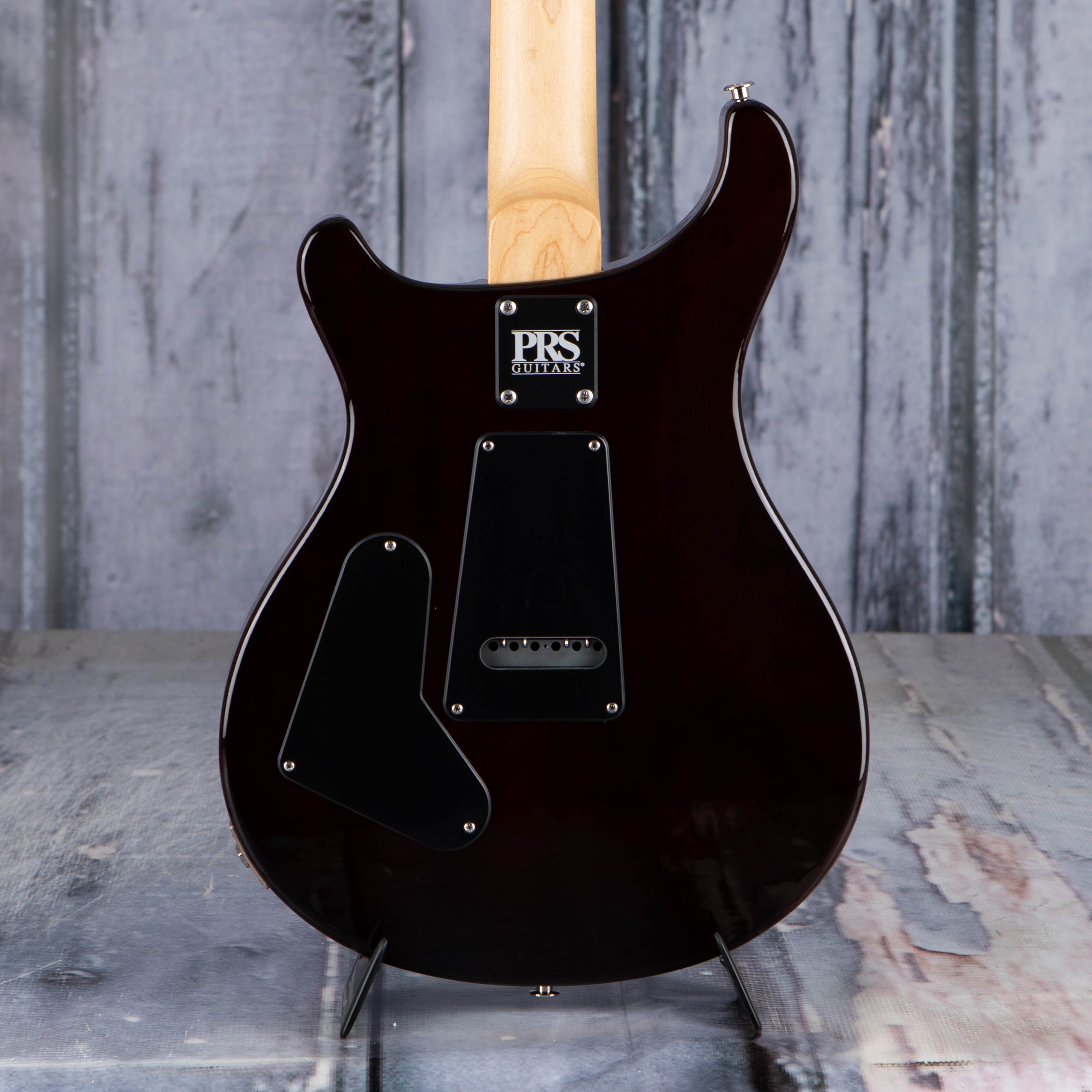 Paul Reed Smith CE 24 Semi-Hollowbody Guitar, Black Amber, back closeup