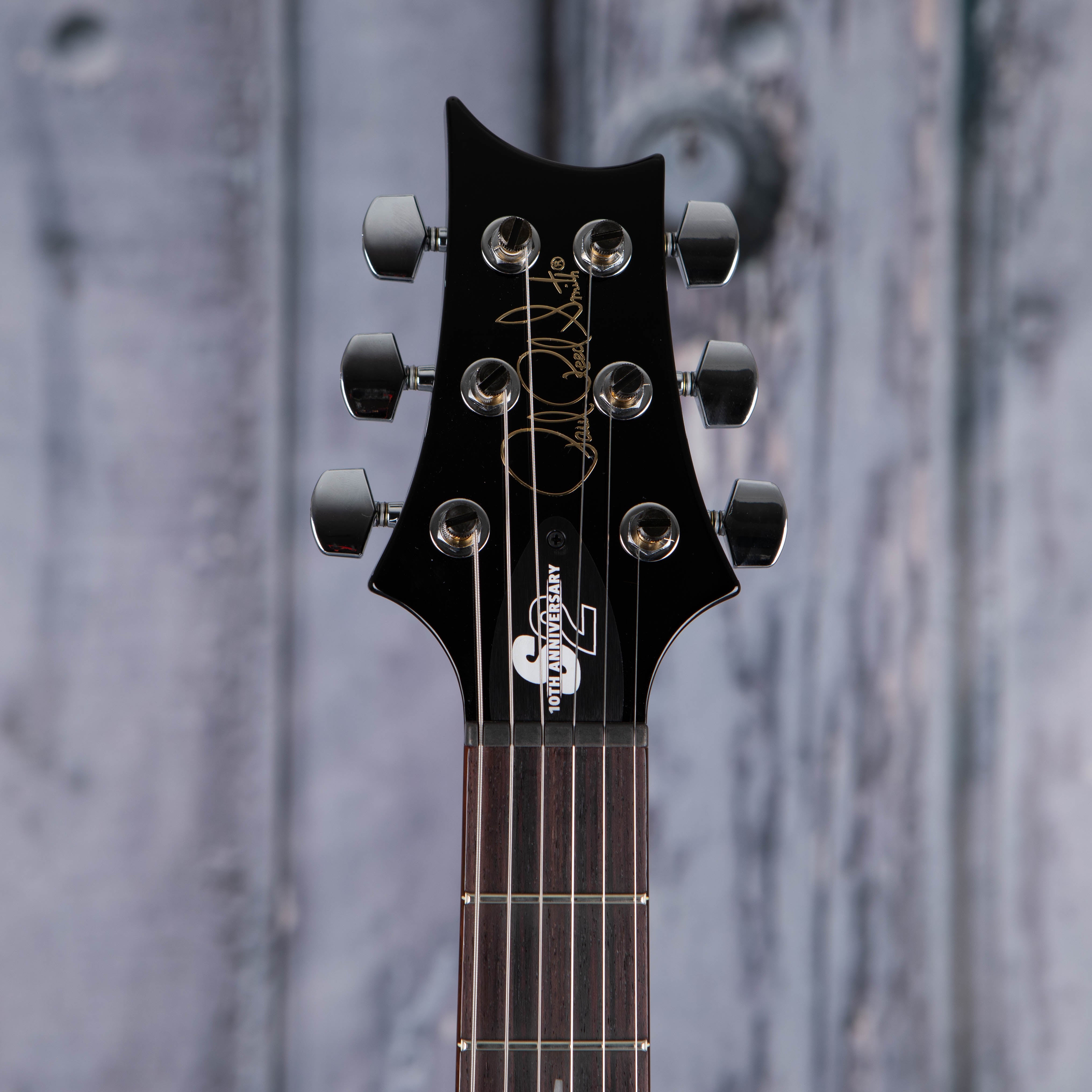 Paul Reed Smith S2 10th Anniversary Custom 24 Limited Edition Electric Guitar, Black Amber, front headstock