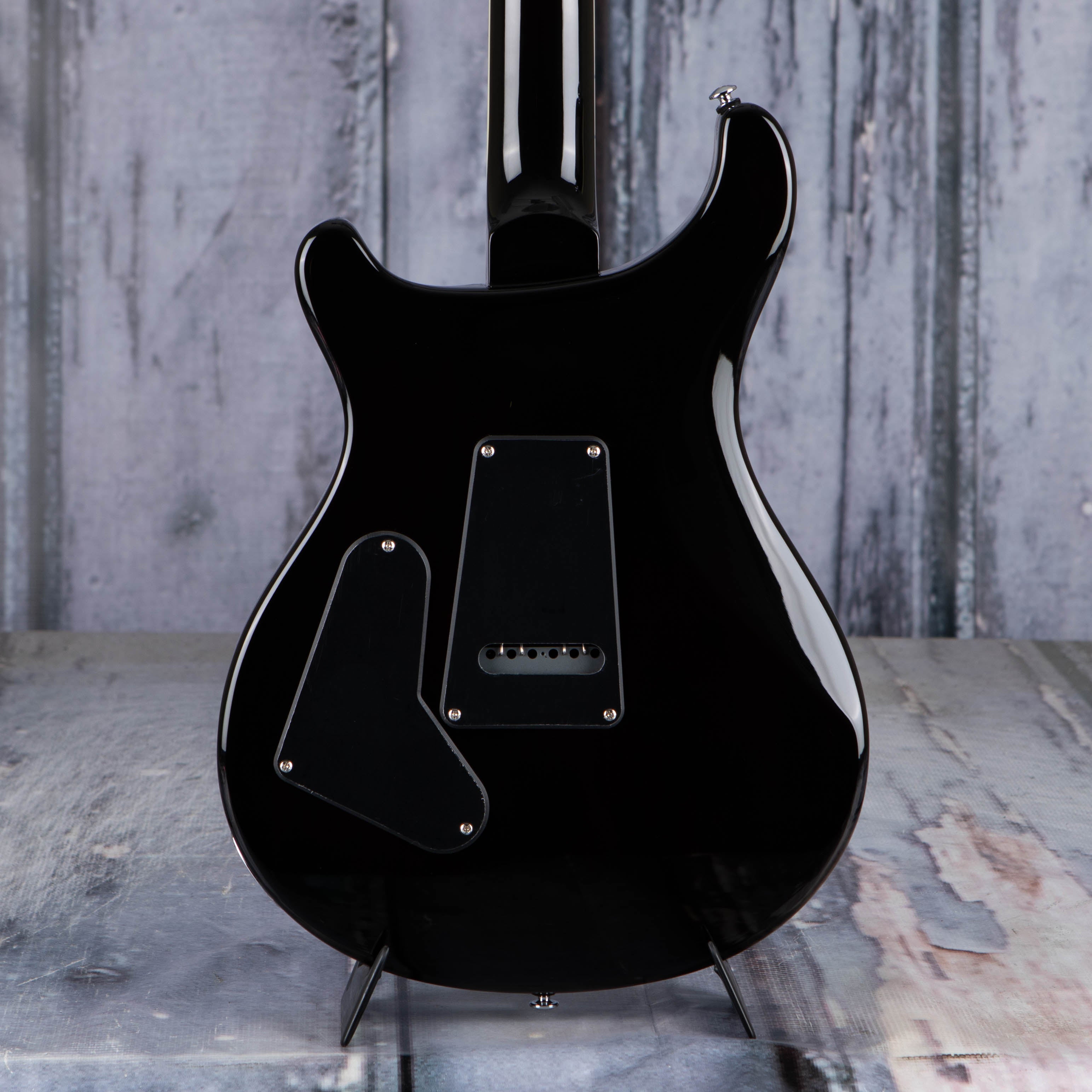 Paul Reed Smith SE Custom 24 Quilt Electric Guitar, Black Gold Sunburst, back closeup
