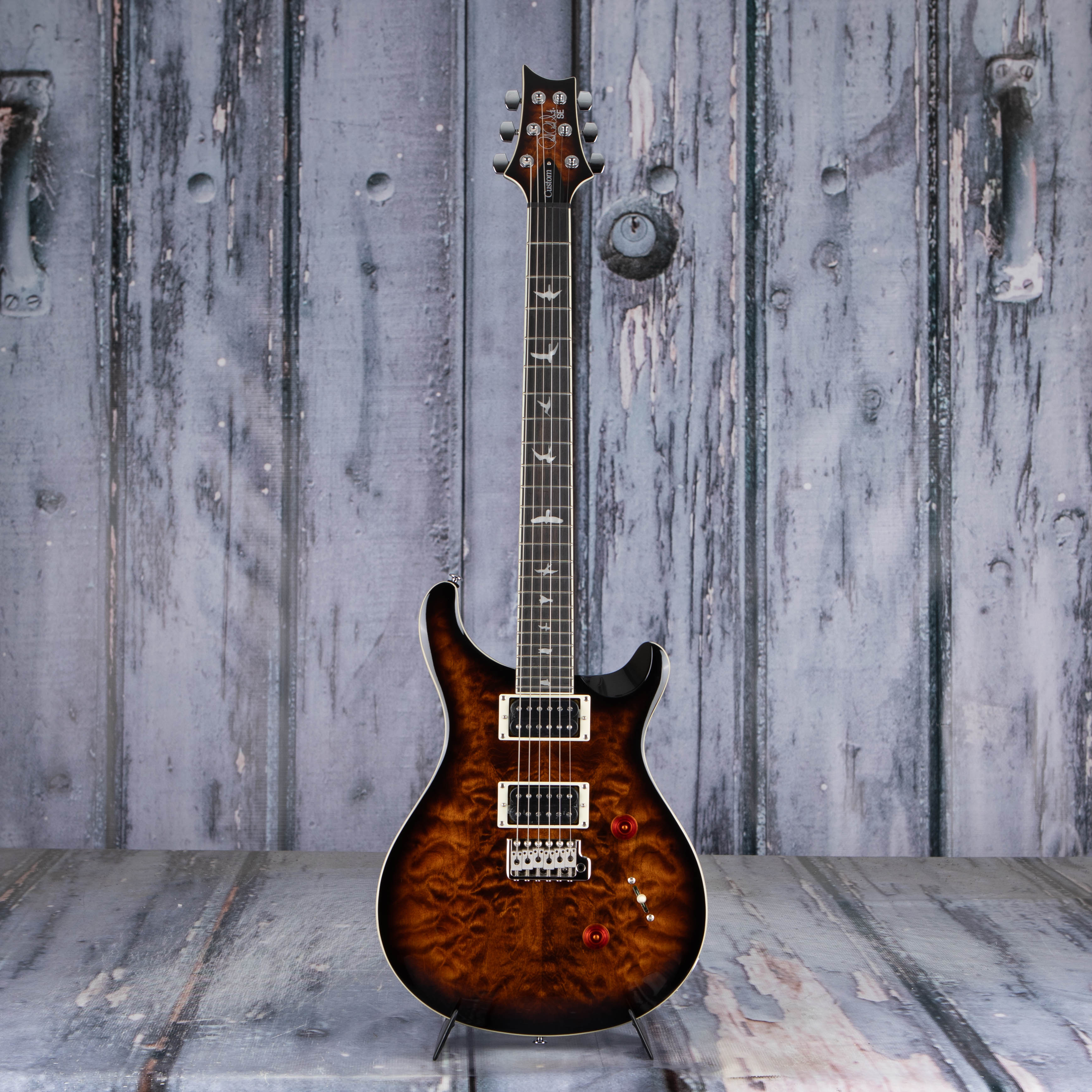 Paul Reed Smith SE Custom 24 Quilt Electric Guitar, Black Gold Sunburst, front