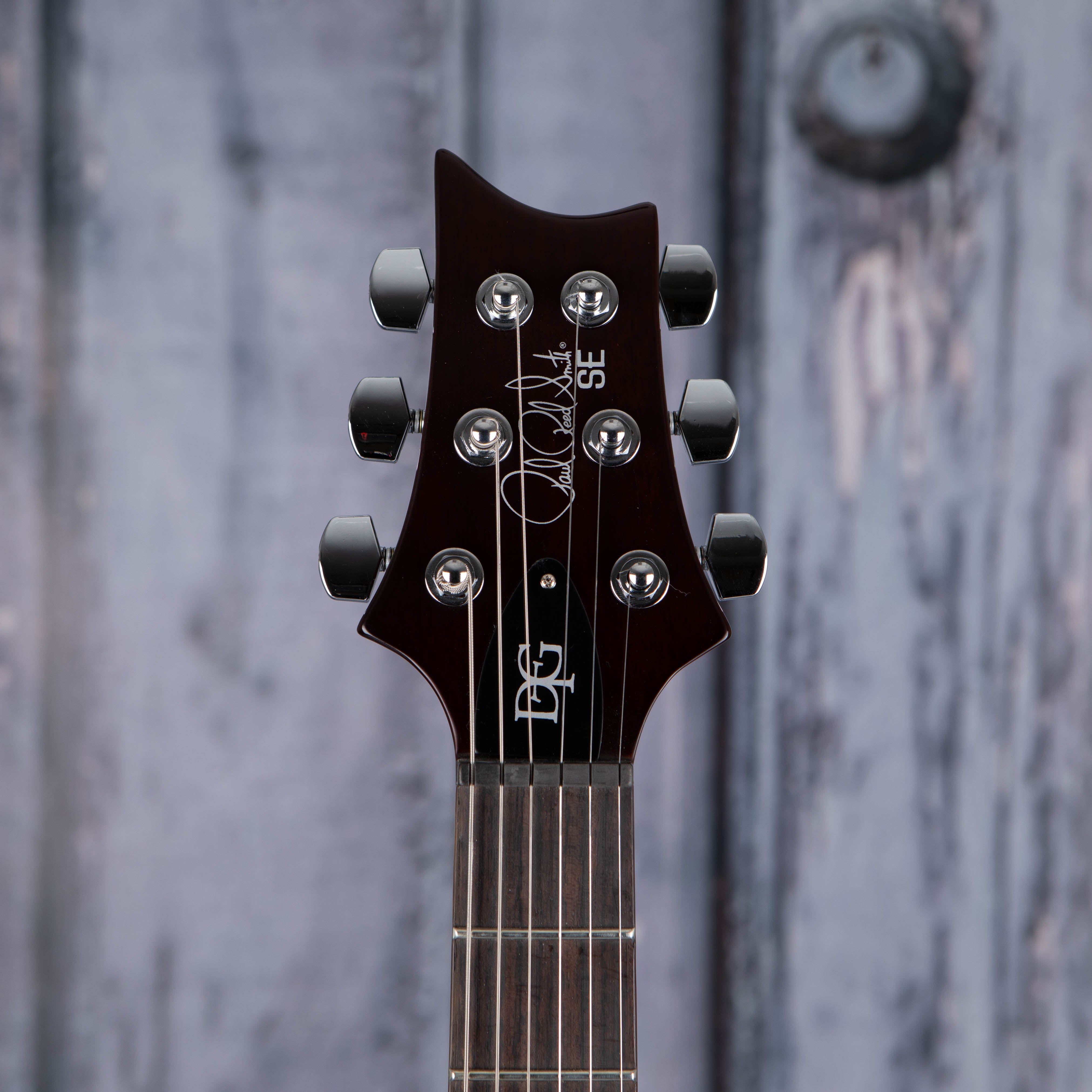Paul Reed Smith SE DGT David Grissom Signature Electric Guitar, Gold Top, front headstock