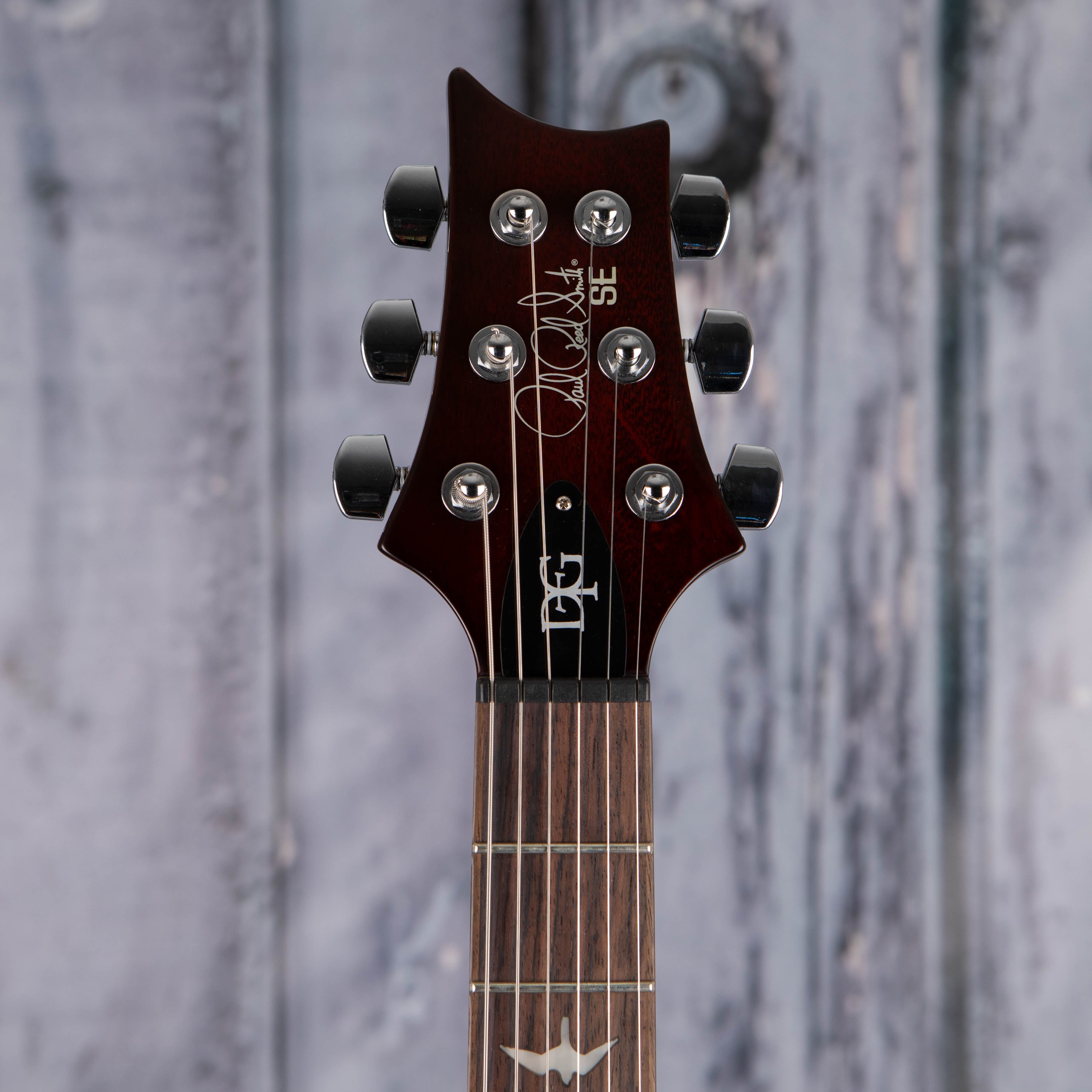 Paul Reed Smith SE DGT David Grissom Signature Electric Guitar, McCarty Tobacco Sunburst, front headstock
