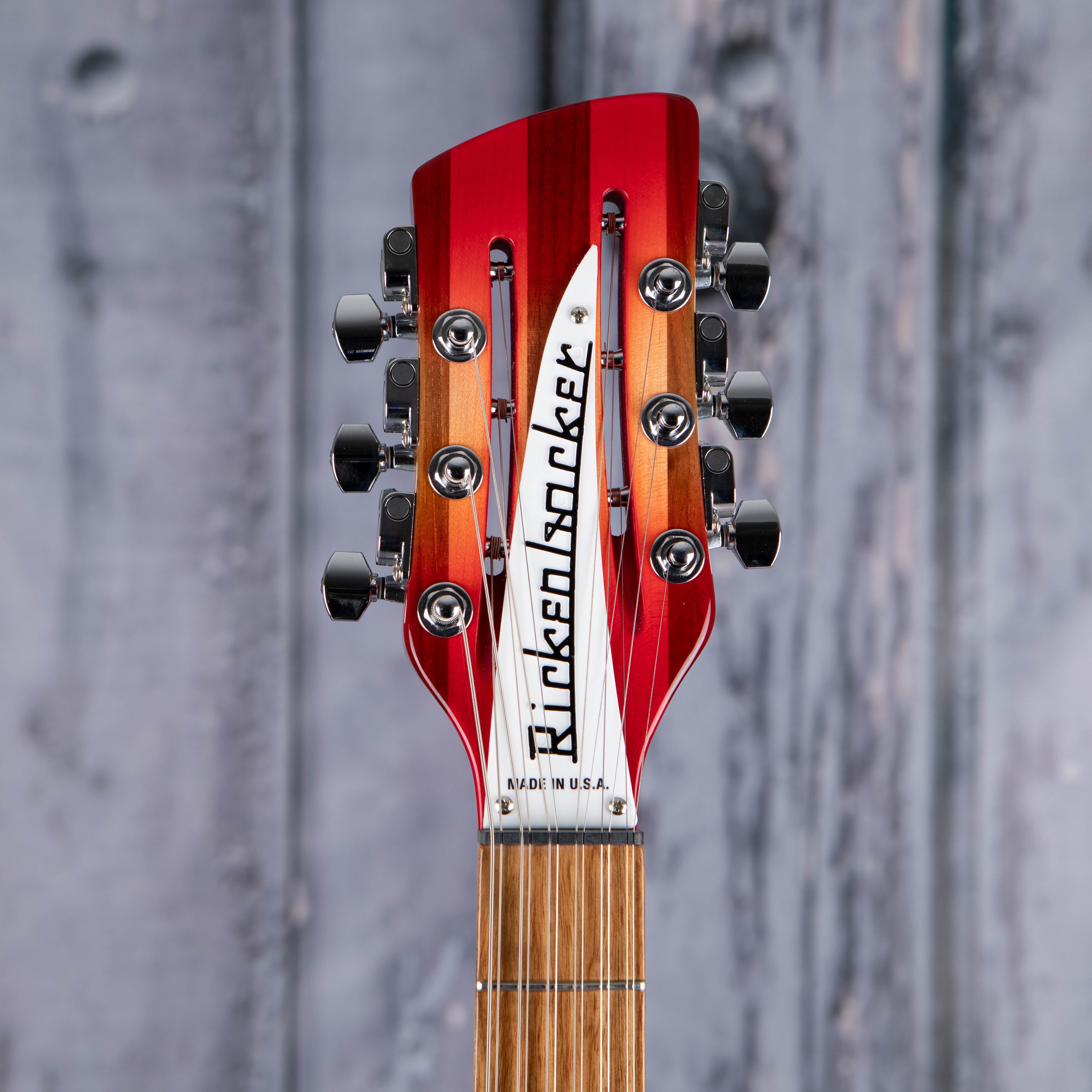 Rickenbacker 330/12FG Thinline Semi-Hollowbody Guitar, Fireglo, front headstock