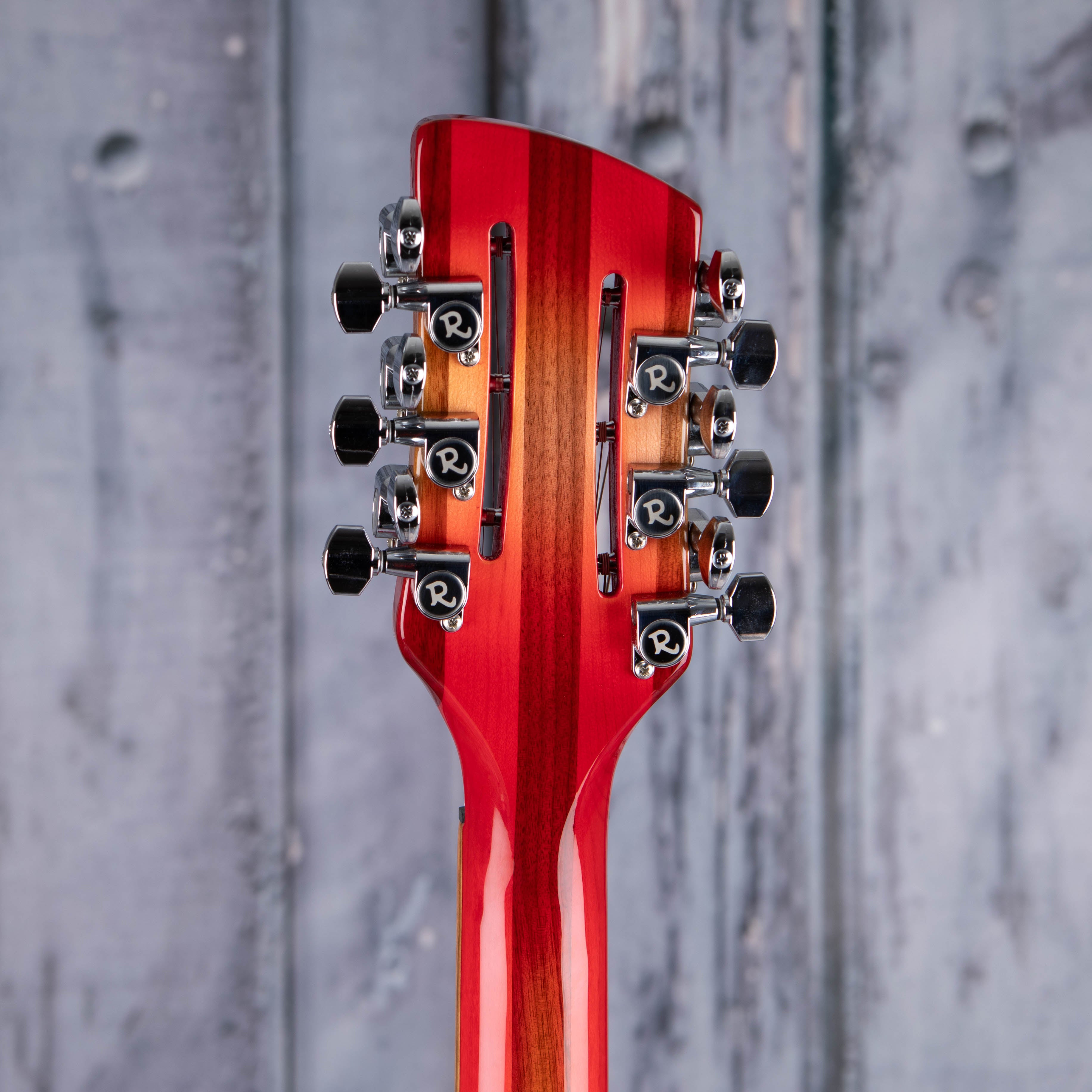 Rickenbacker 330/12FG Thinline Semi-Hollowbody Guitar, Fireglo, back headstock