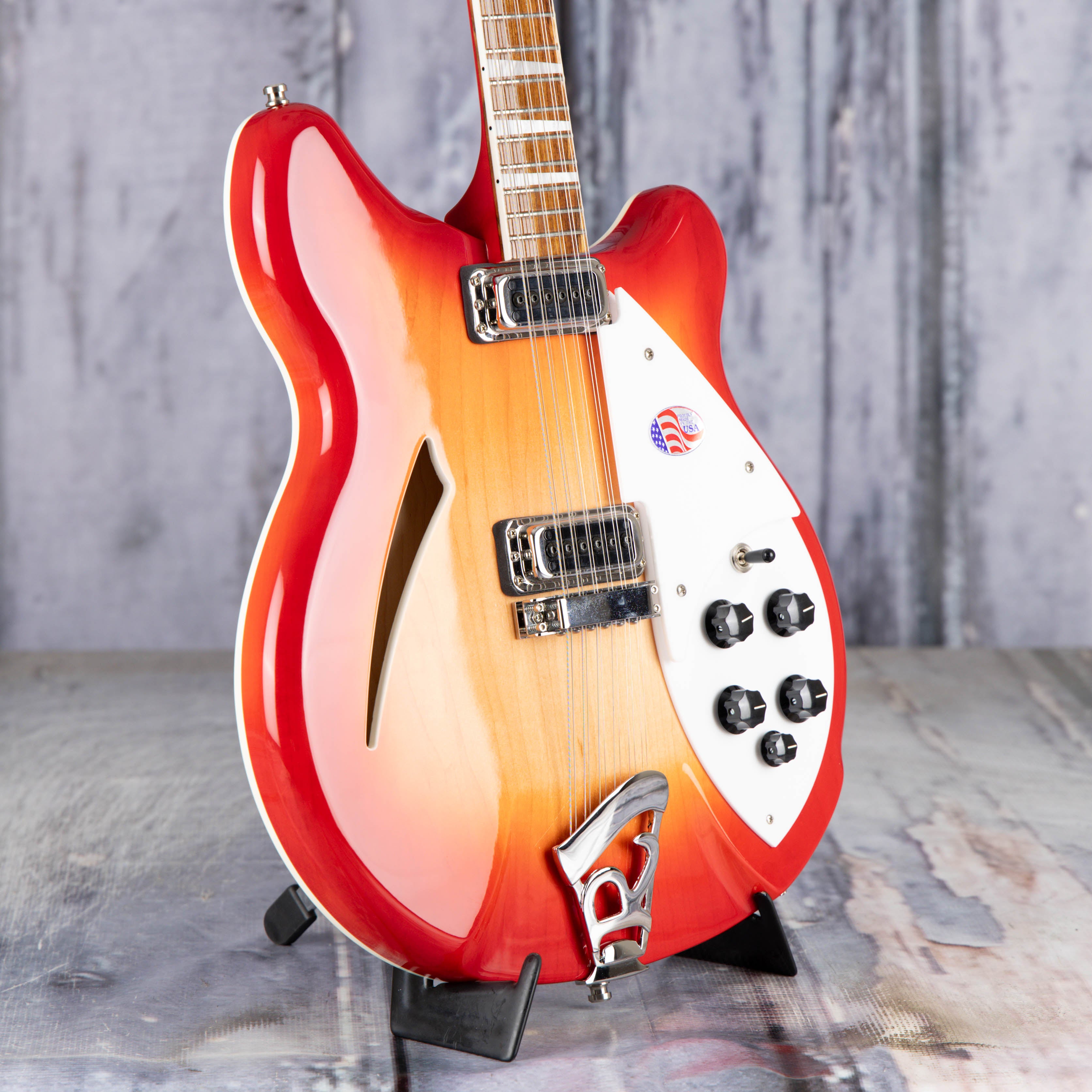 Rickenbacker 360/12 12-String Semi-Hollowbody Guitar, Fireglo, angle