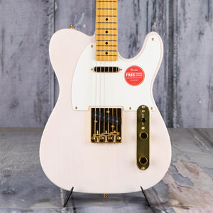 Squier FSR Classic Vibe '50s Telecaster Electric Guitar, White Blonde, front closeup
